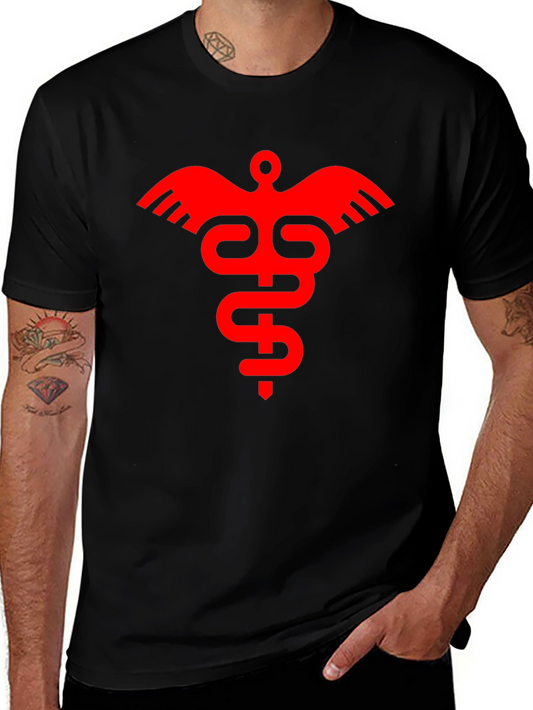 Medical Symbol Graphic Tee - Stylish Black T-Shirt