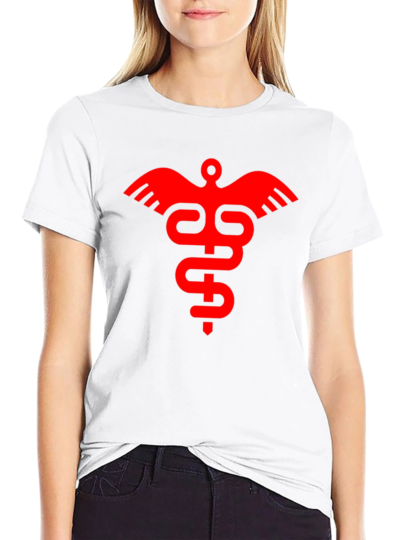 Medical Symbol Graphic Tee - Stylish Black T-Shirt