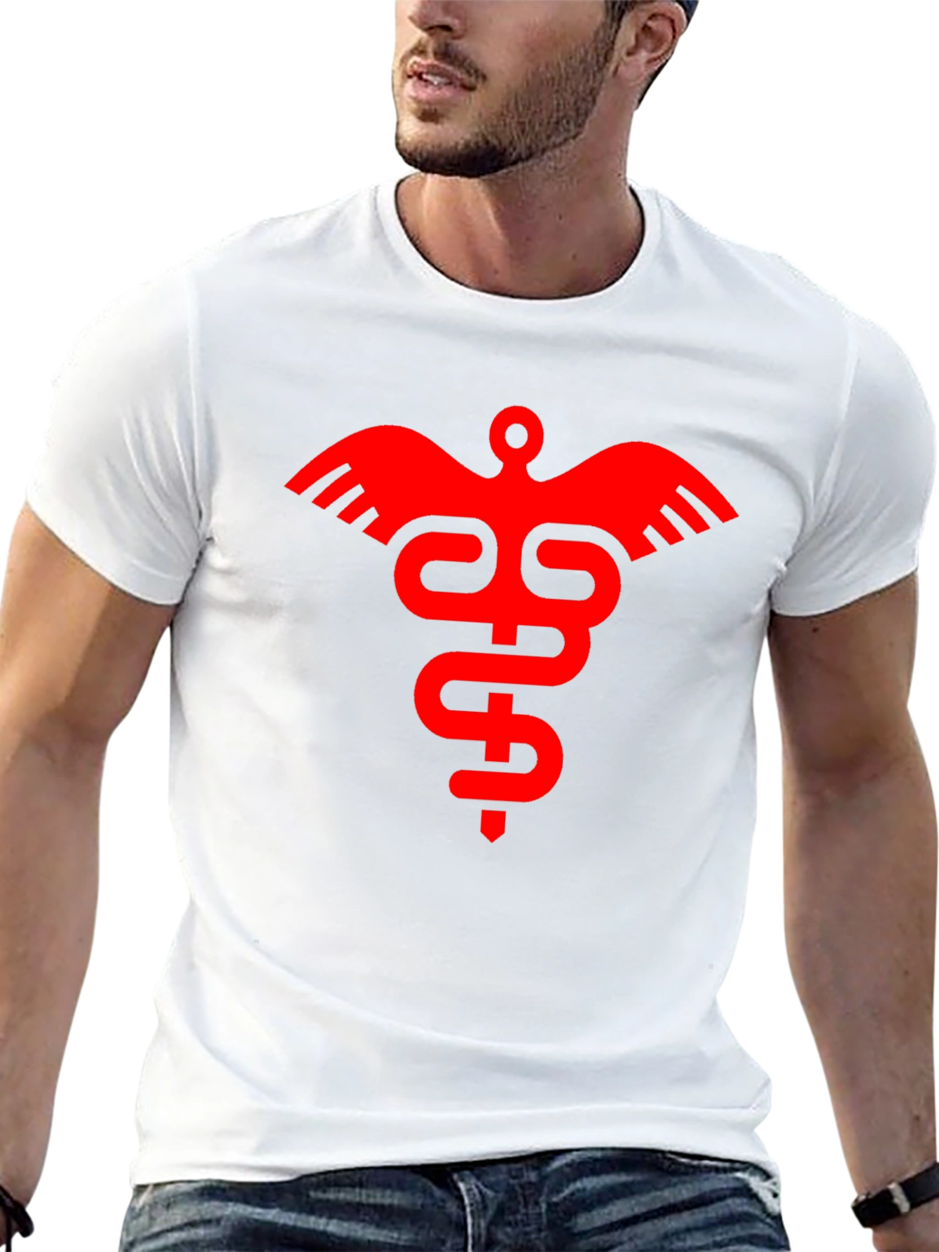 Medical Symbol Graphic Tee - Stylish Black T-Shirt