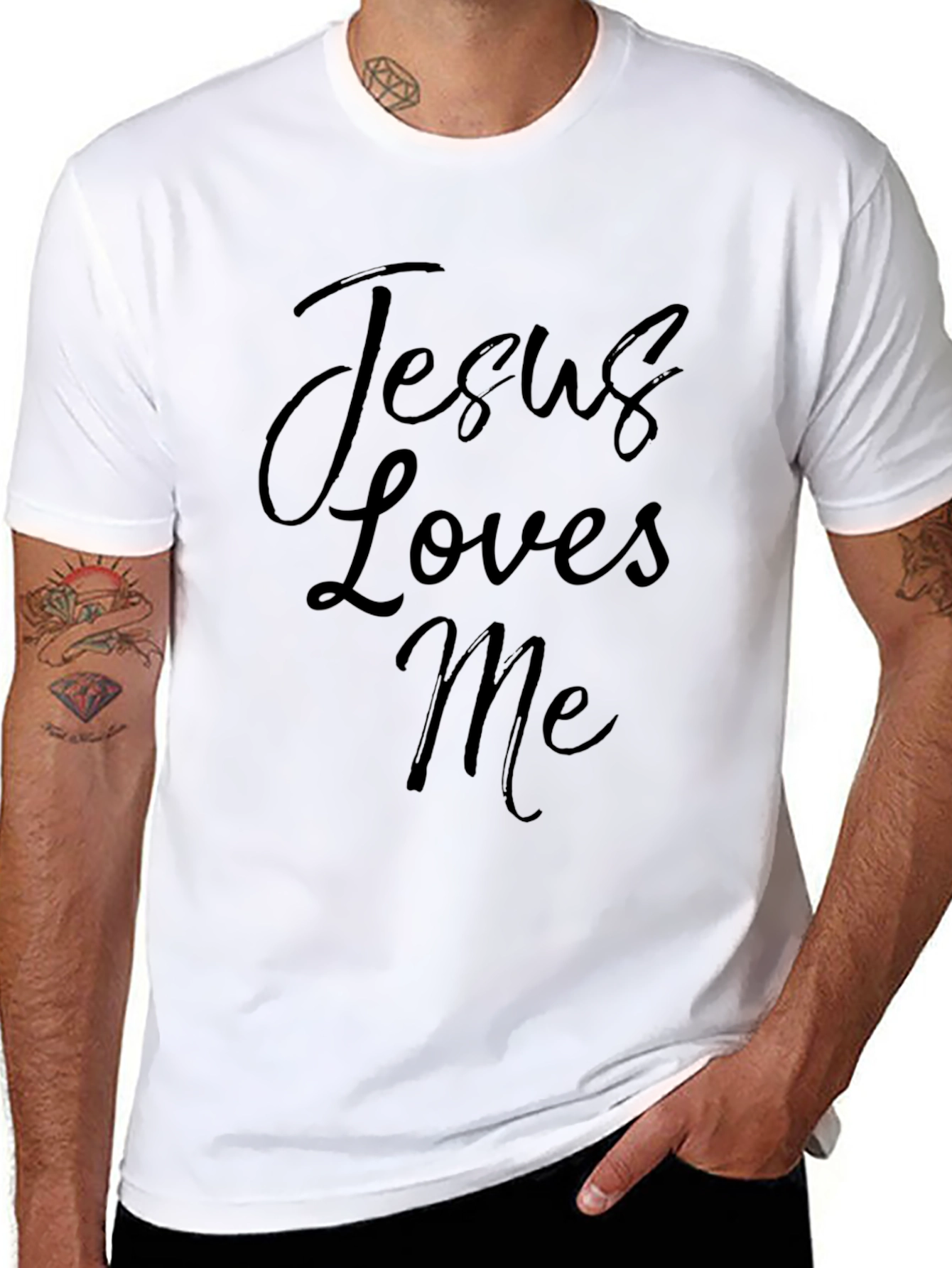 Jesus Loves Me Black T-Shirt