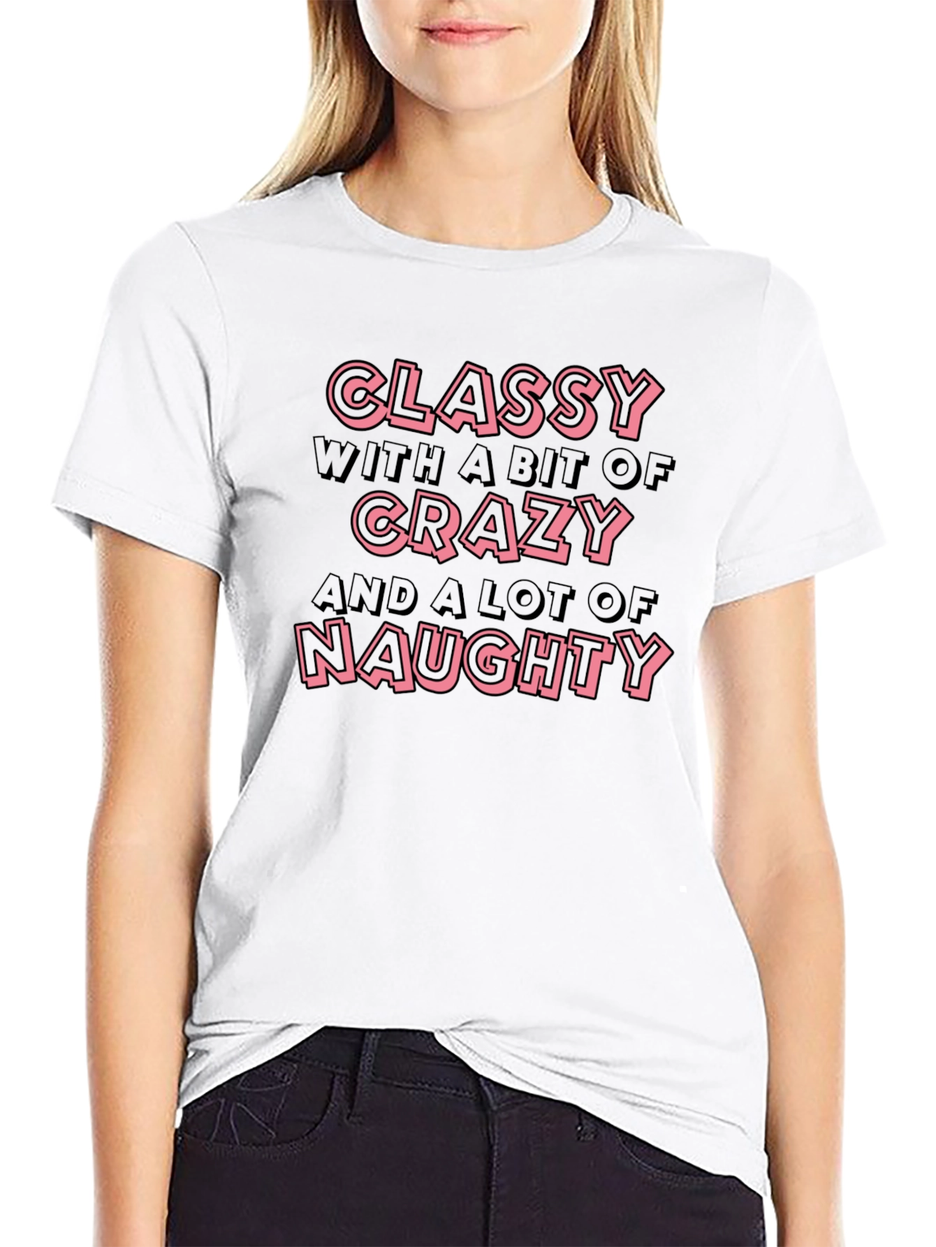 Classy Crazy Naughty Graphic Tee - Mens Black T-Shirt
