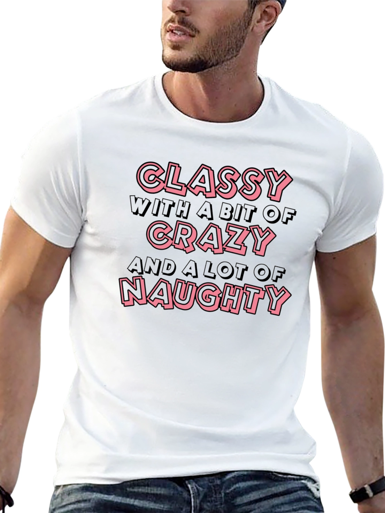 Classy Crazy Naughty Graphic Tee - Mens Black T-Shirt
