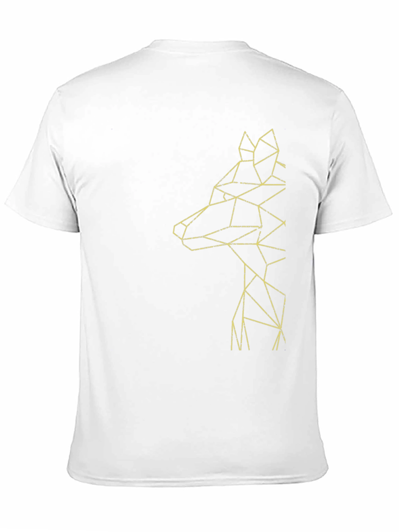 Geometric Wolf Graphic Tee - Modern Mens Black T-Shirt