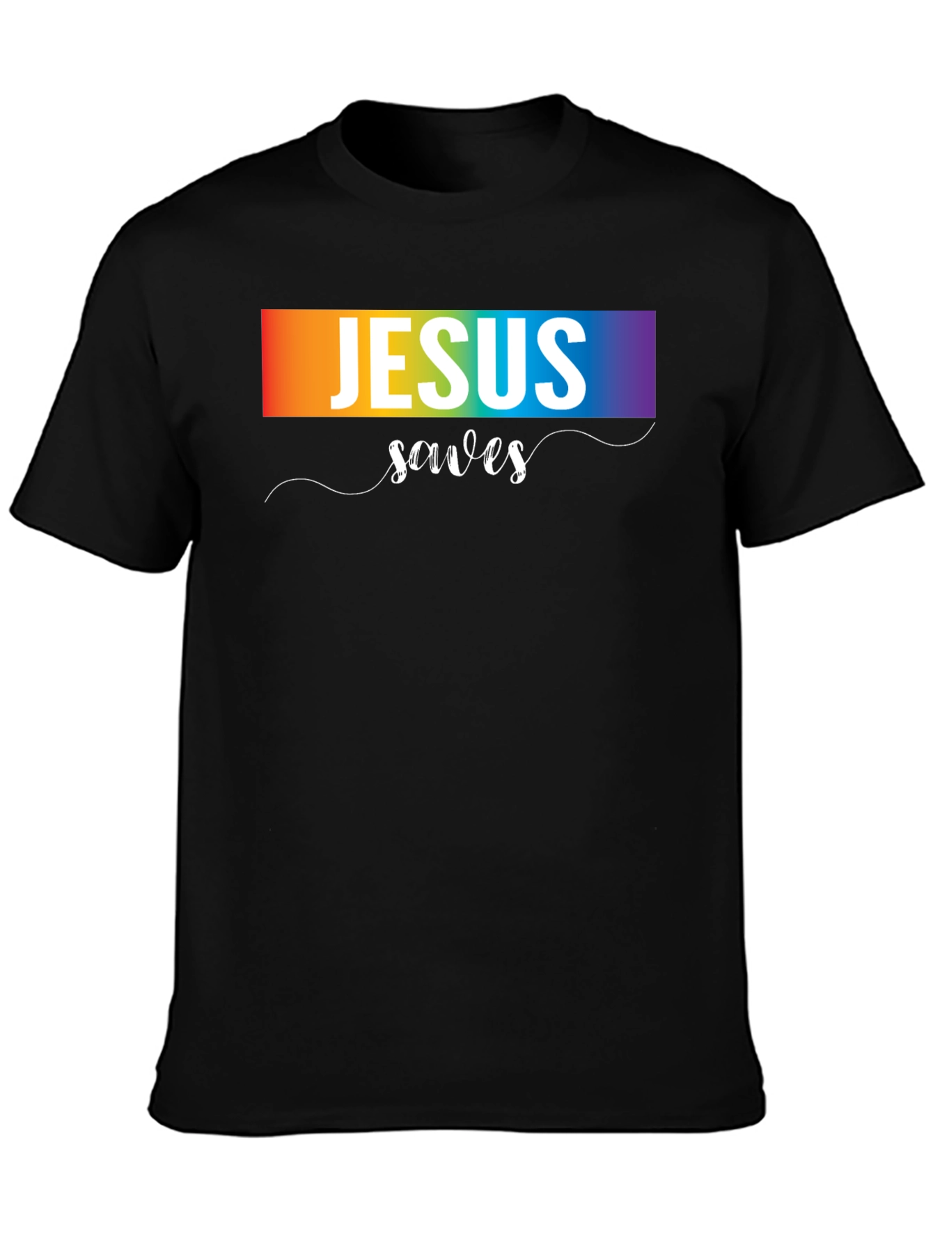 Jesus Saves Rainbow T-Shirt
