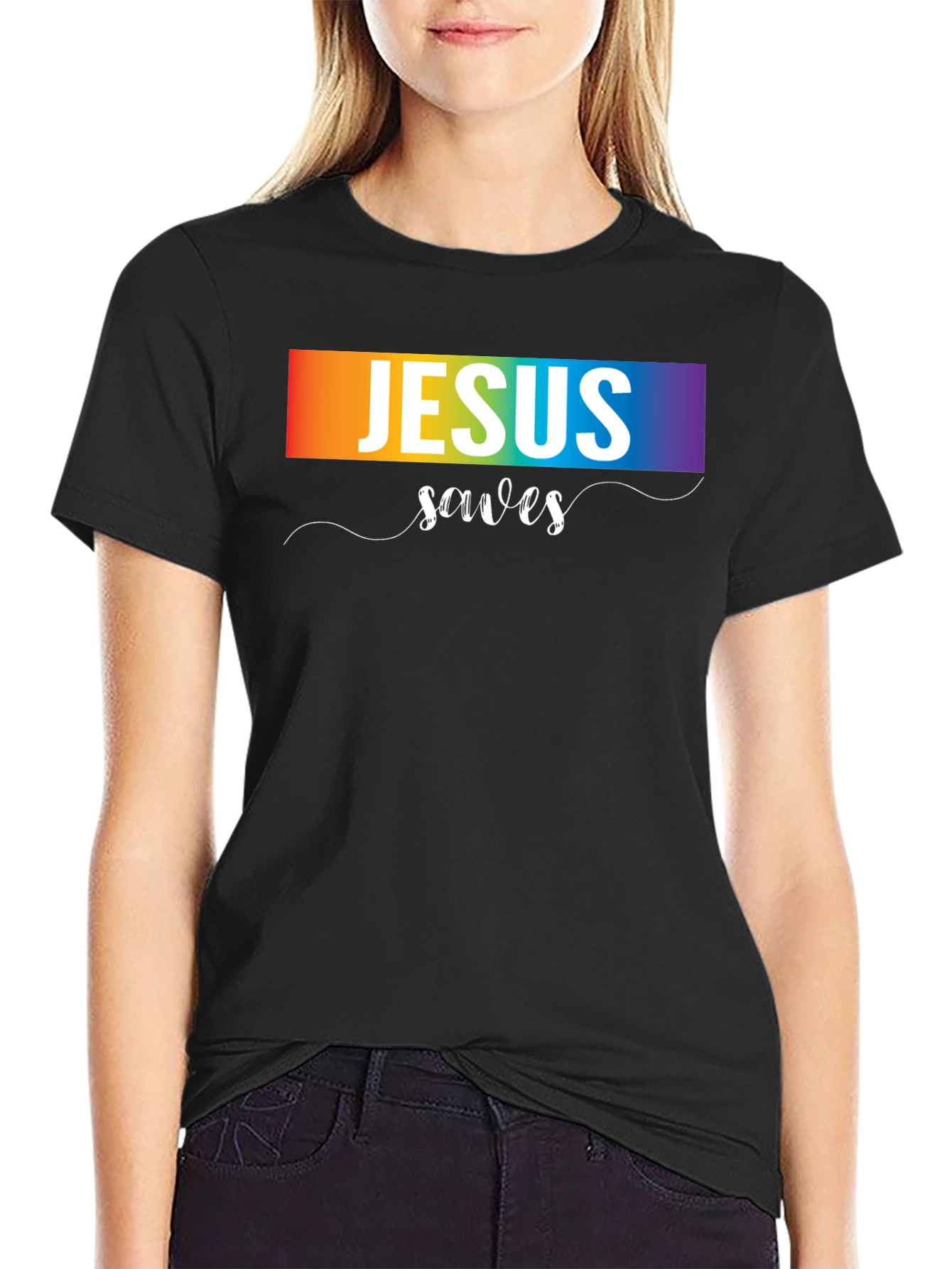 Jesus Saves Rainbow T-Shirt