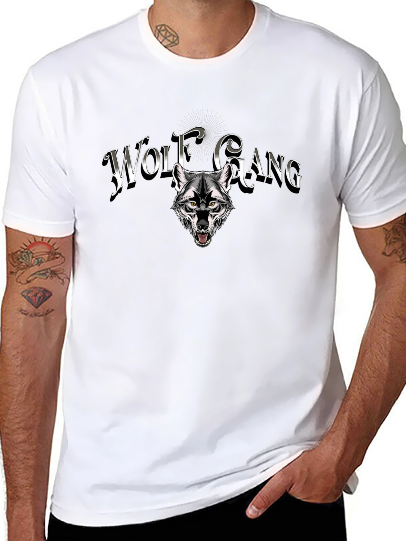 Wolf Gang Graphic Print T-Shirt - Black