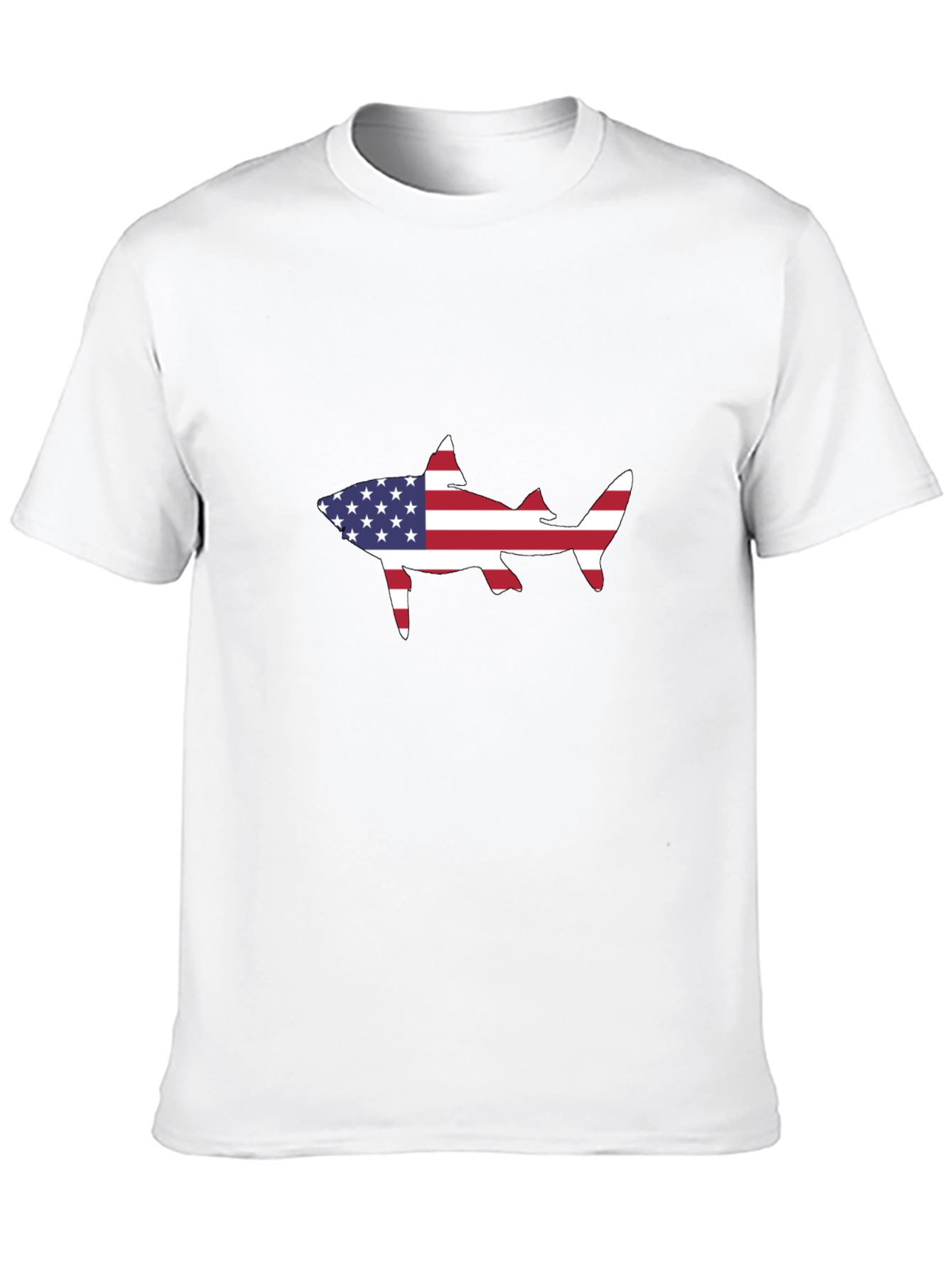 American Flag Shark Black T-Shirt