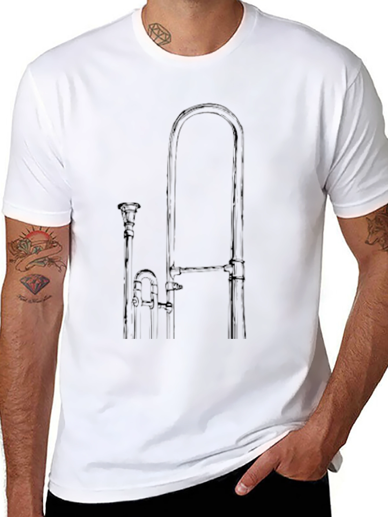 Trombone Graphic Black T-Shirt