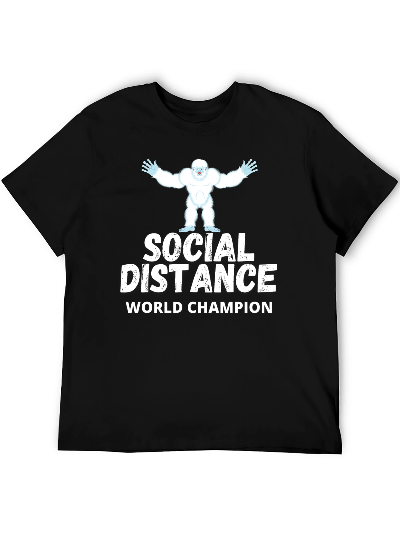 Social Distance World Champion Yeti Black T-Shirt