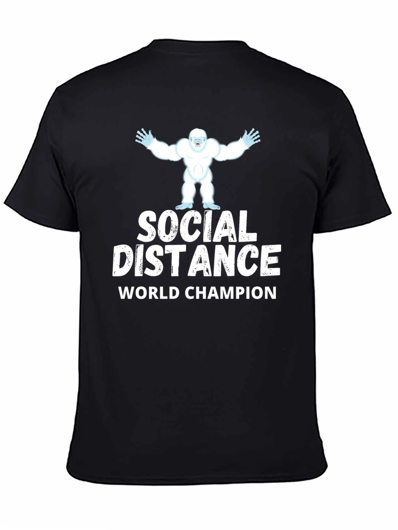 Social Distance World Champion Yeti Black T-Shirt