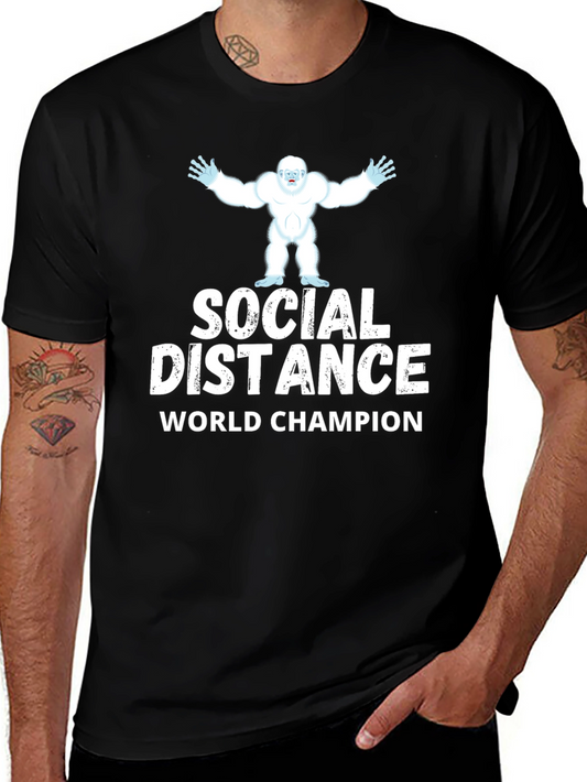 Social Distance World Champion Yeti Black T-Shirt