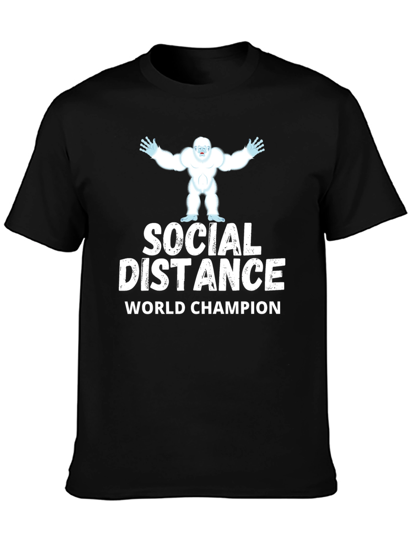 Social Distance World Champion Yeti Black T-Shirt