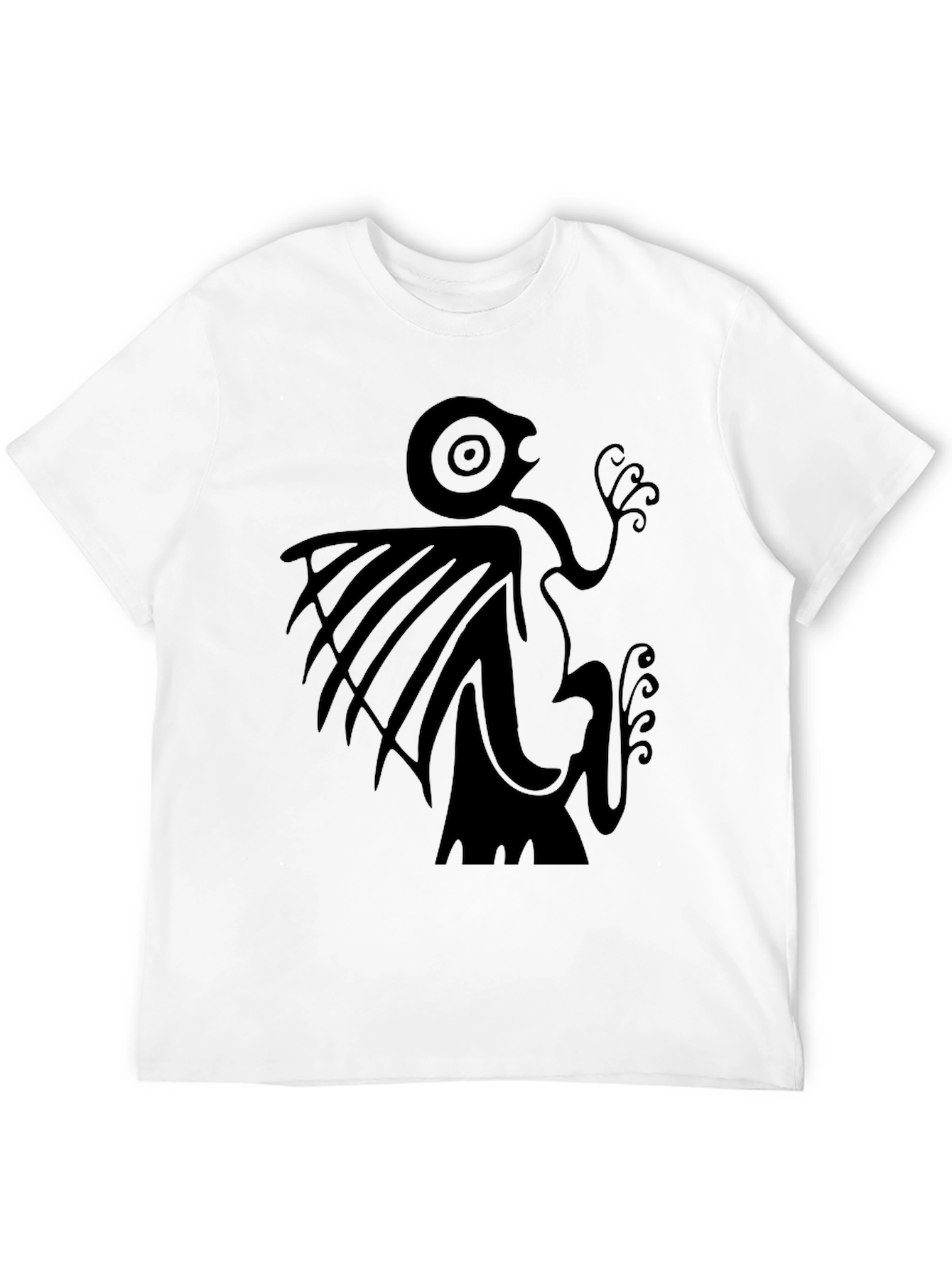 Unique Graphic Print Black Tee