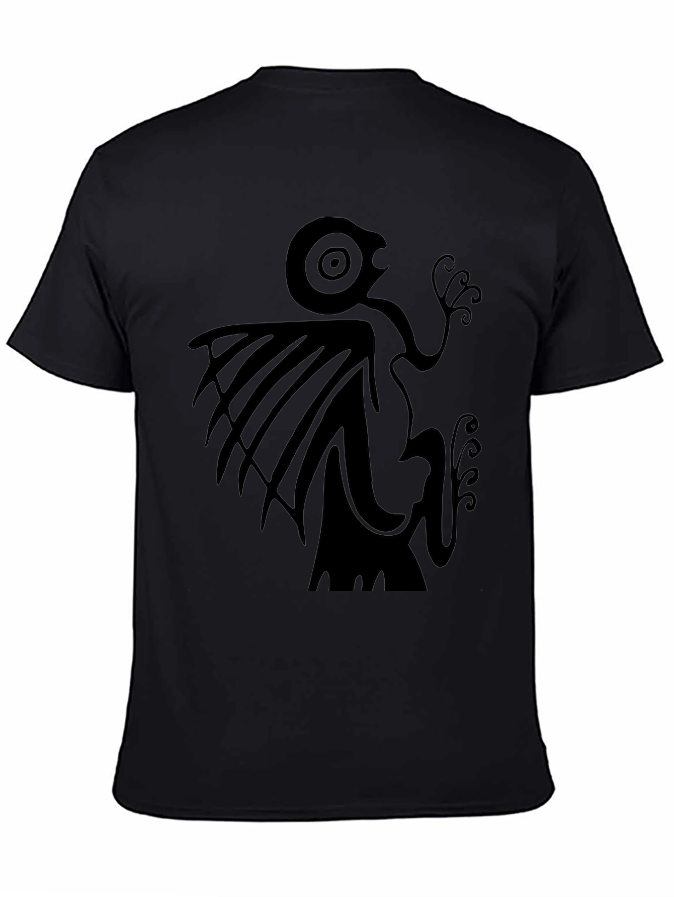 Unique Graphic Print Black Tee