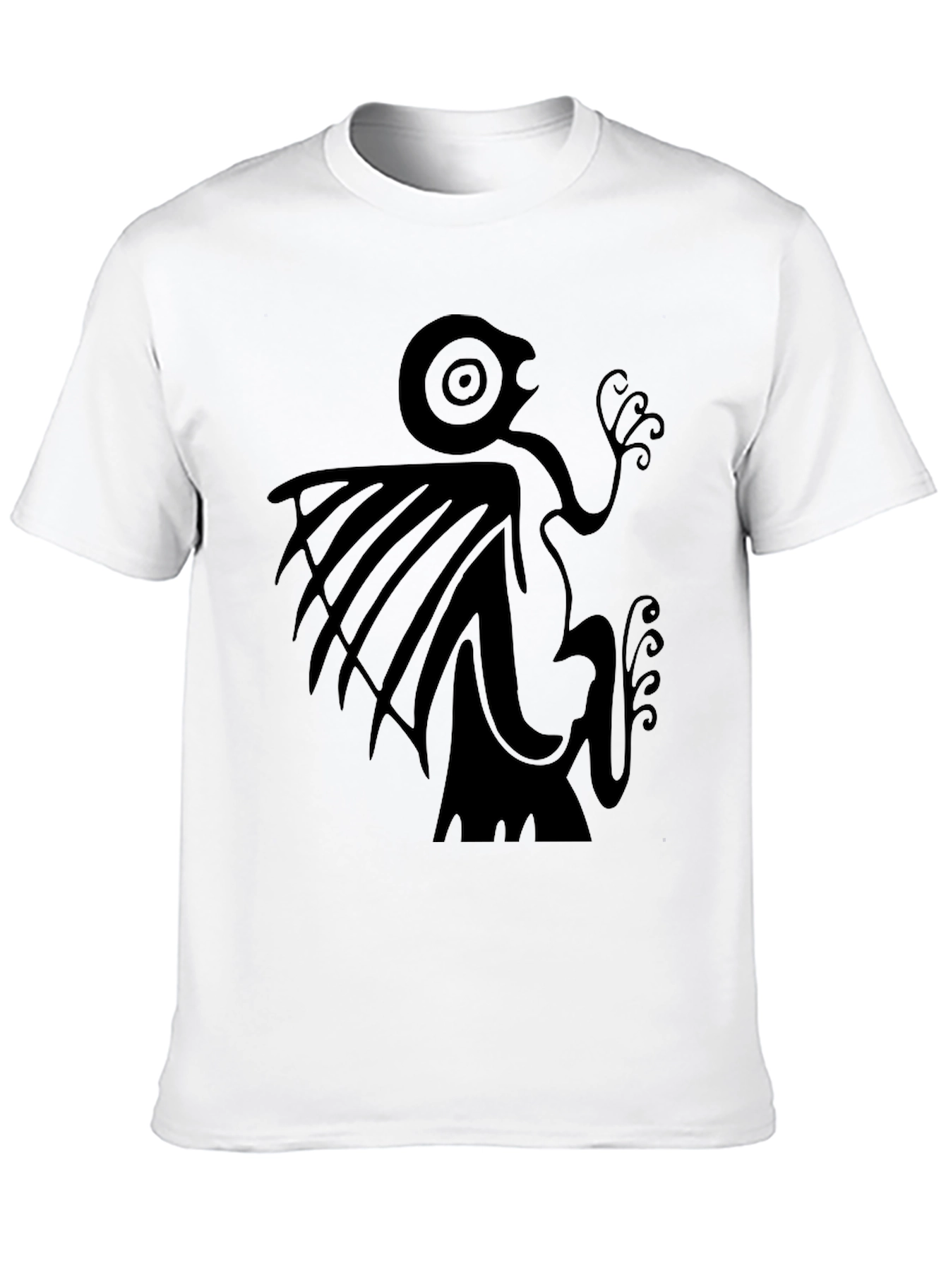 Unique Graphic Print Black Tee