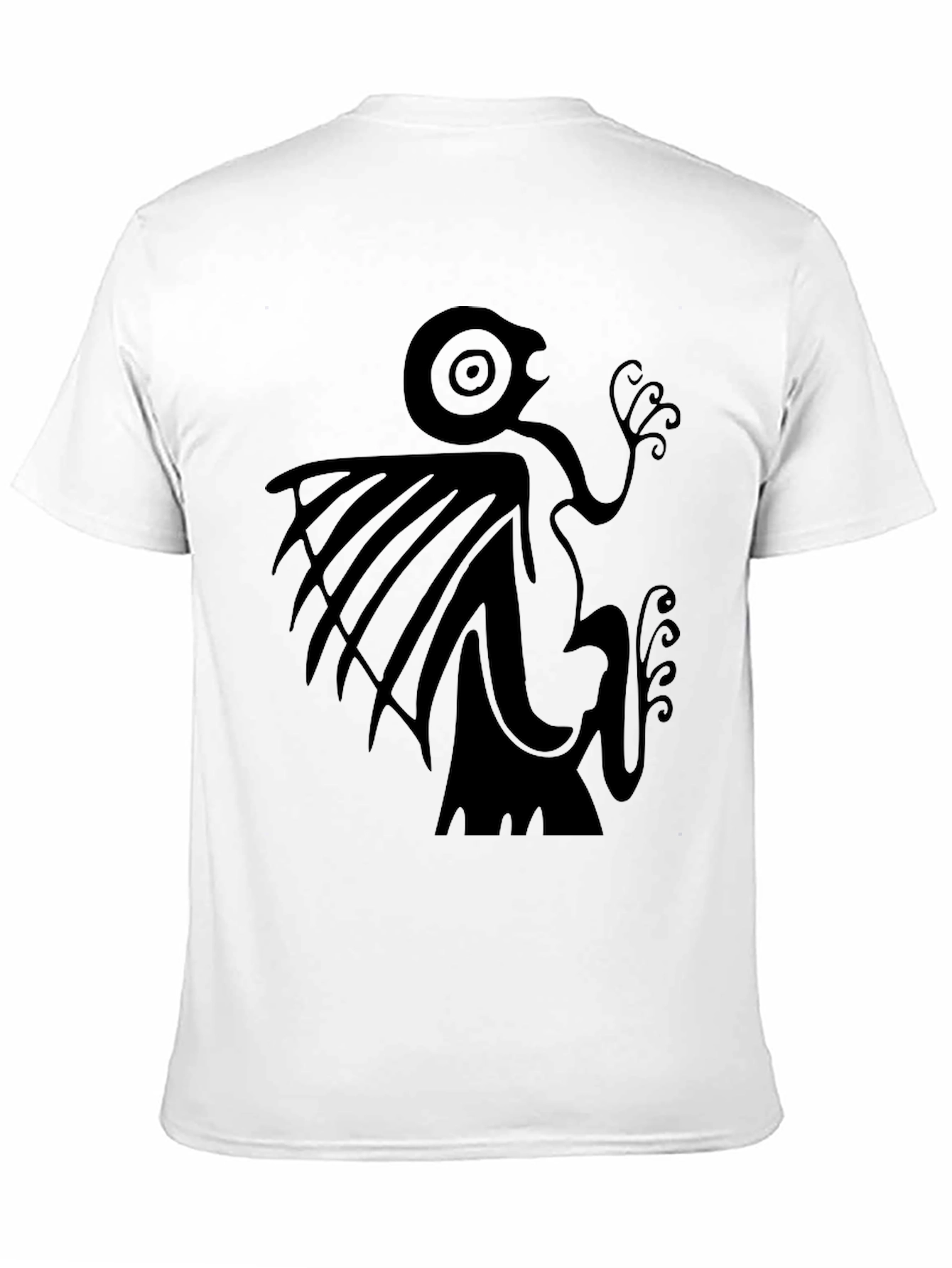 Unique Graphic Print Black Tee