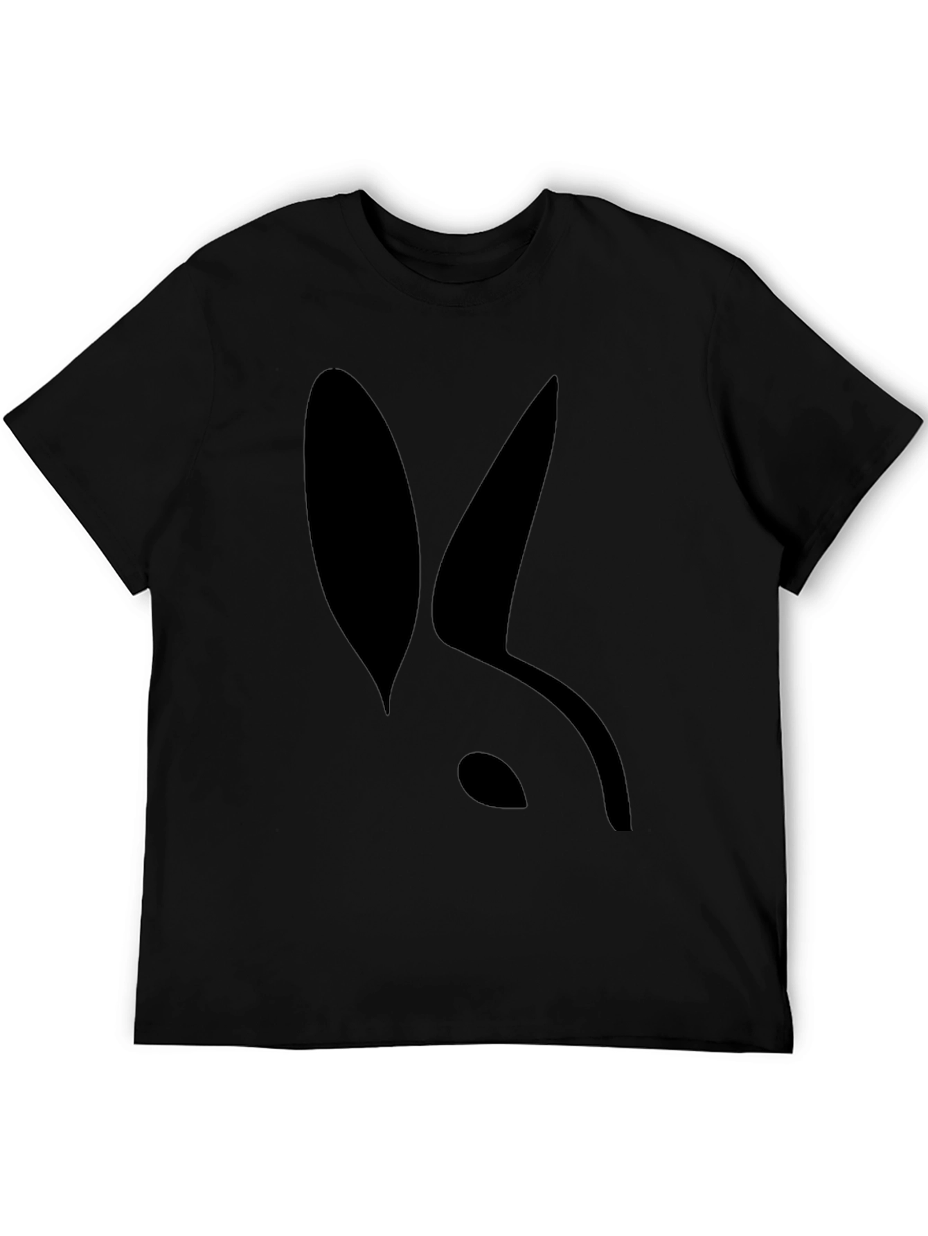 Modern Rabbit Silhouette Black T-Shirt