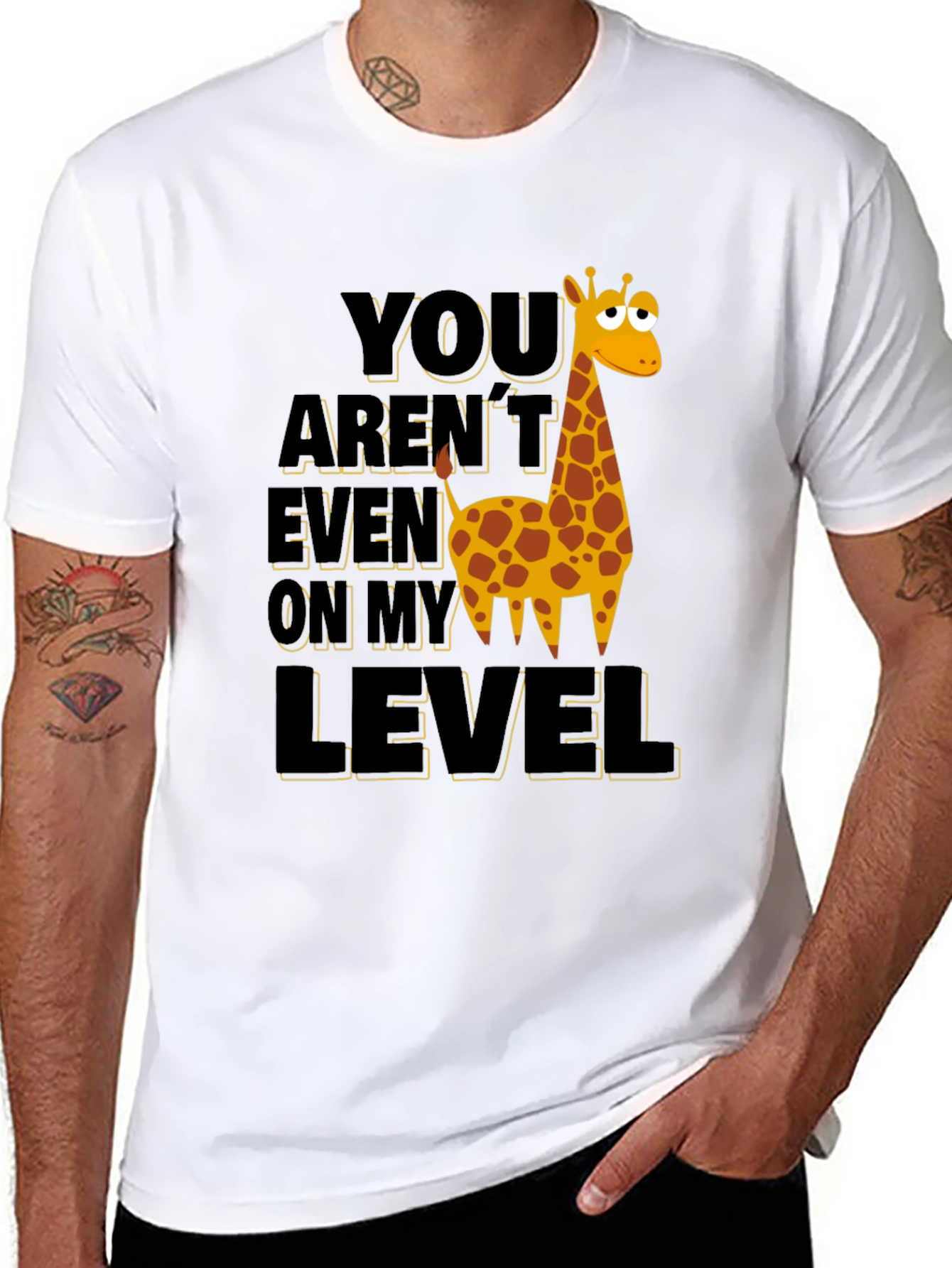 Giraffe Level T-Shirt - Funny Cartoon Animal Tee