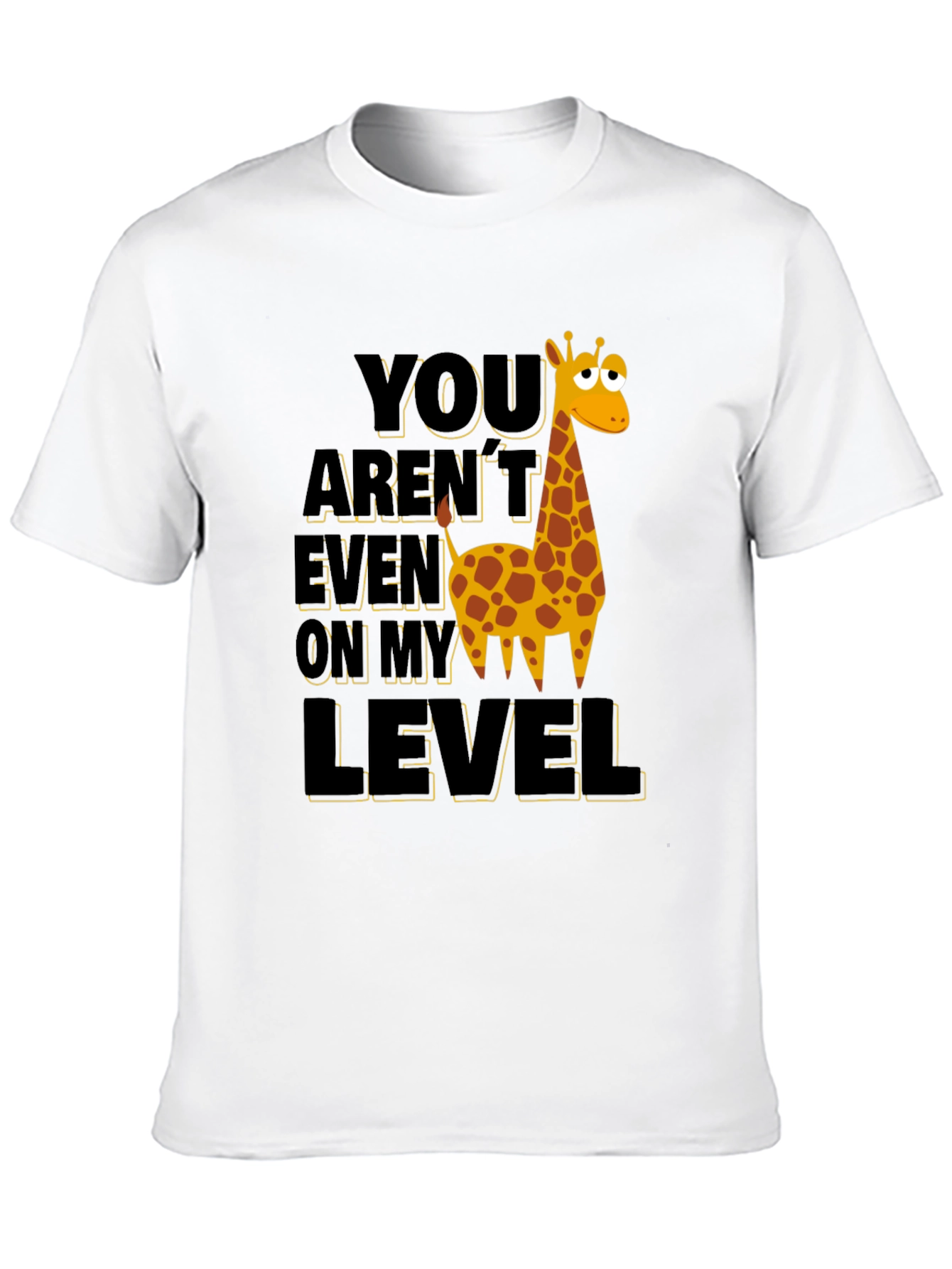Giraffe Level T-Shirt - Funny Cartoon Animal Tee