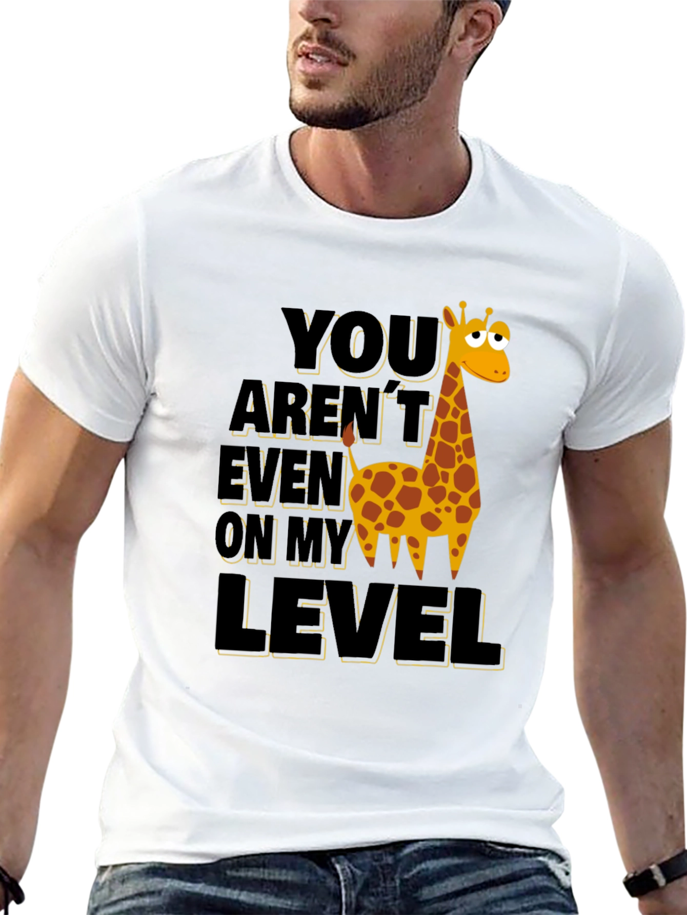Giraffe Level T-Shirt - Funny Cartoon Animal Tee