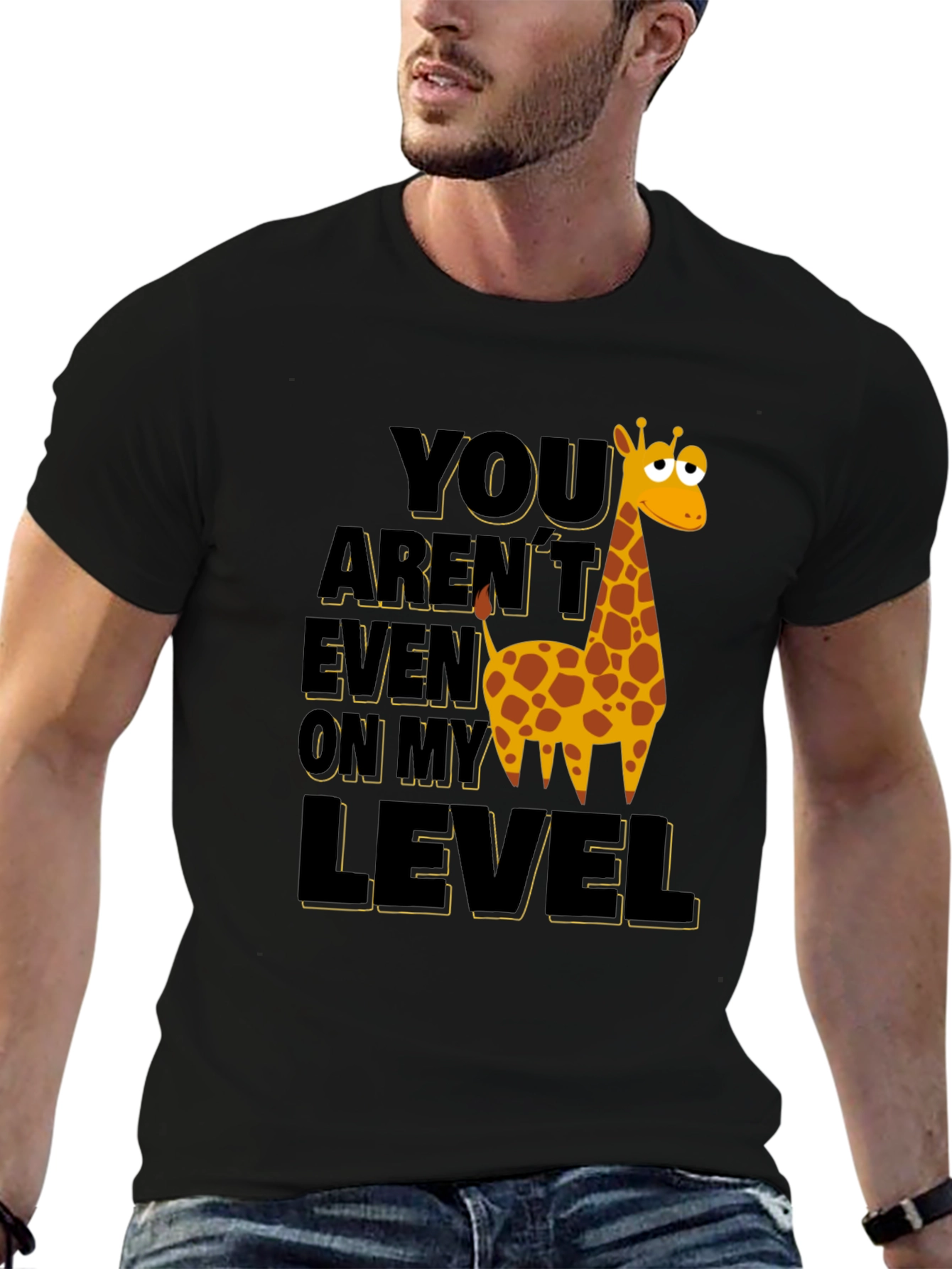 Giraffe Level T-Shirt - Funny Cartoon Animal Tee