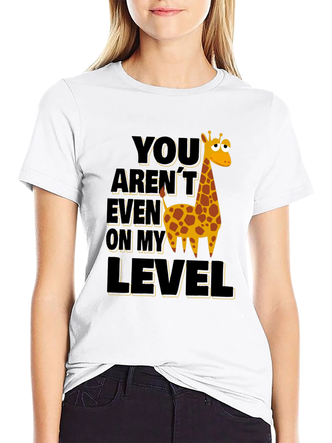 Giraffe Level T-Shirt - Funny Cartoon Animal Tee