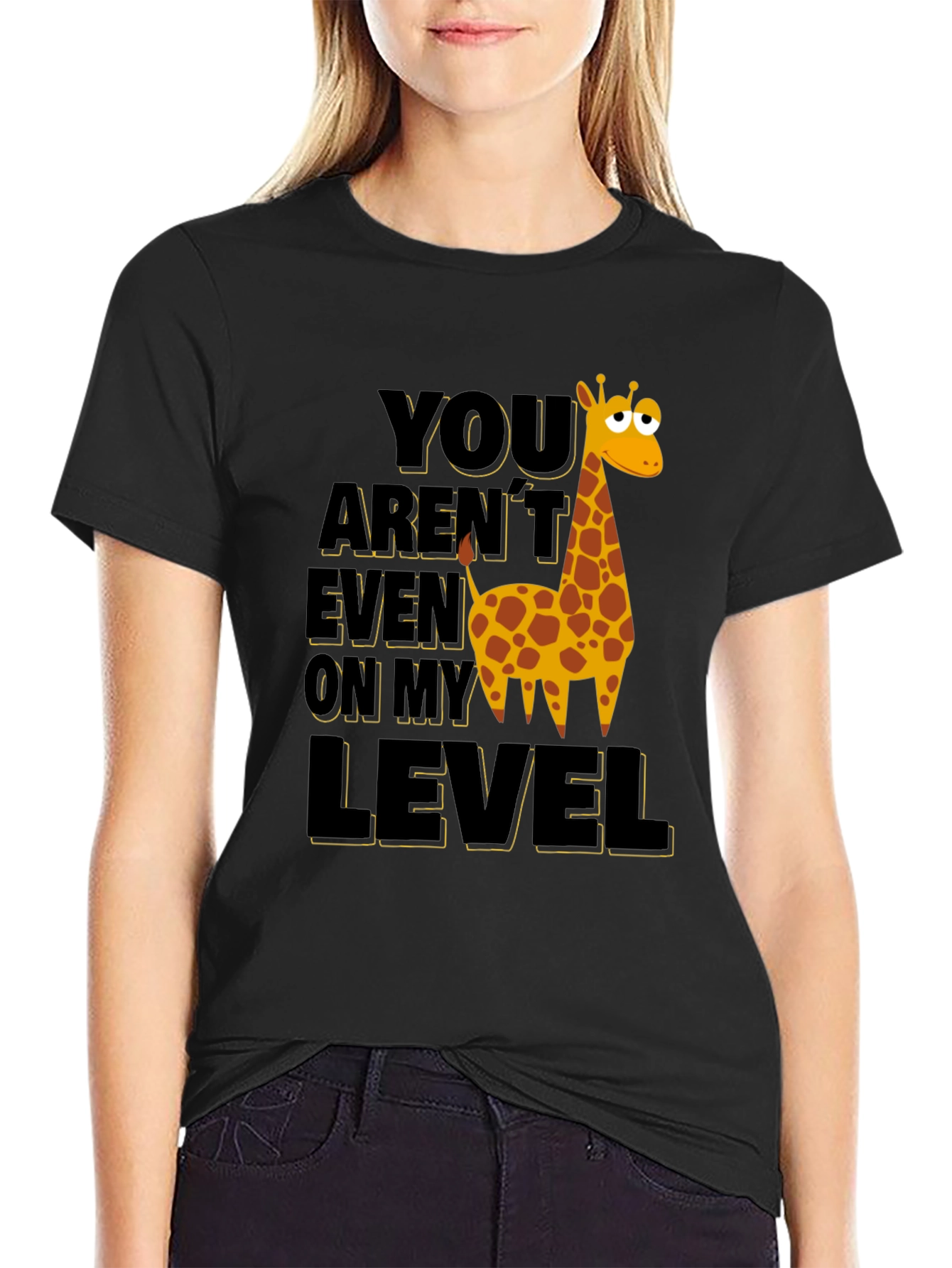 Giraffe Level T-Shirt - Funny Cartoon Animal Tee