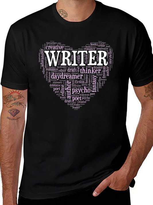 Writer Word Cloud Heart T-Shirt