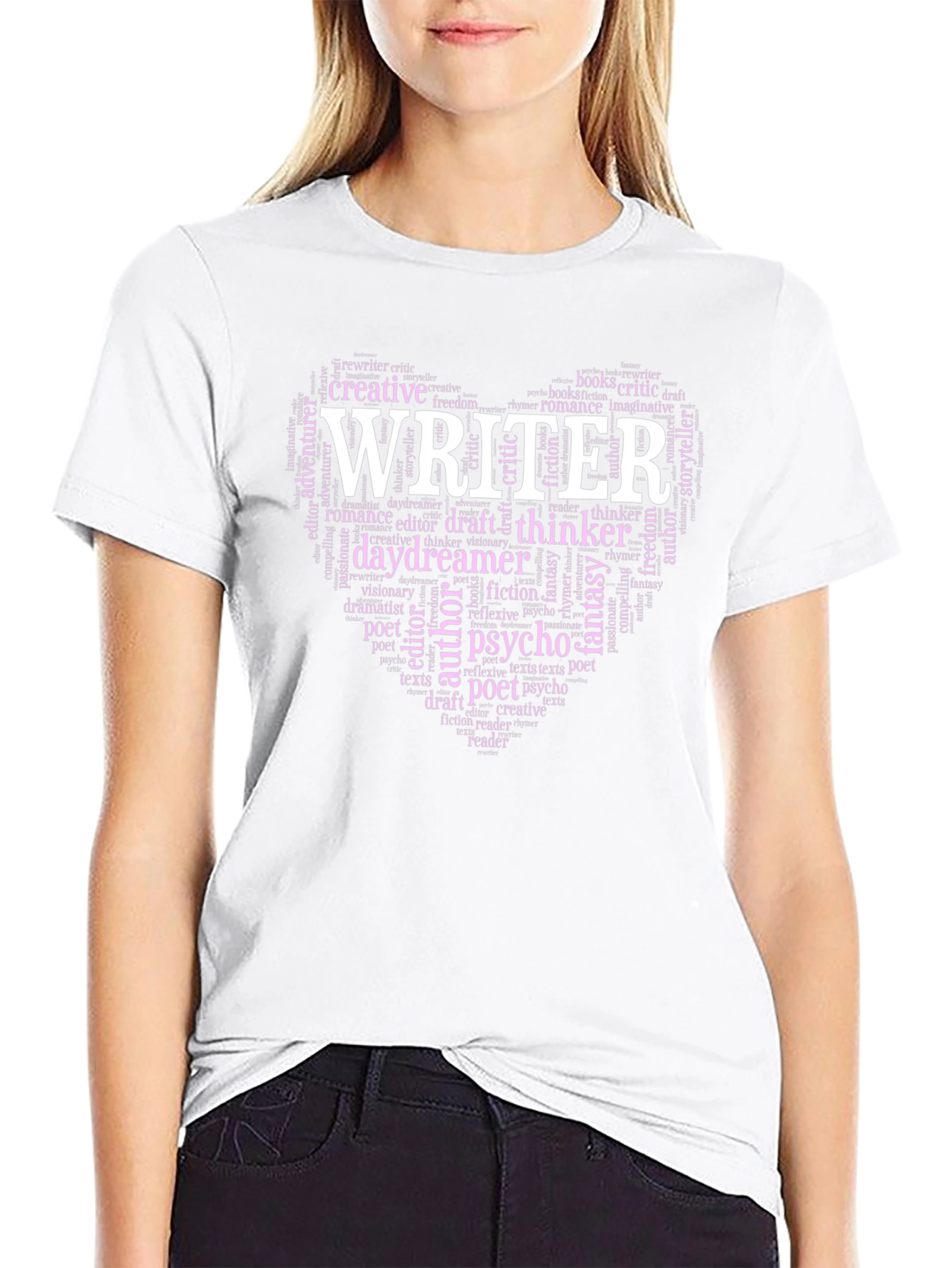 Writer Word Cloud Heart T-Shirt