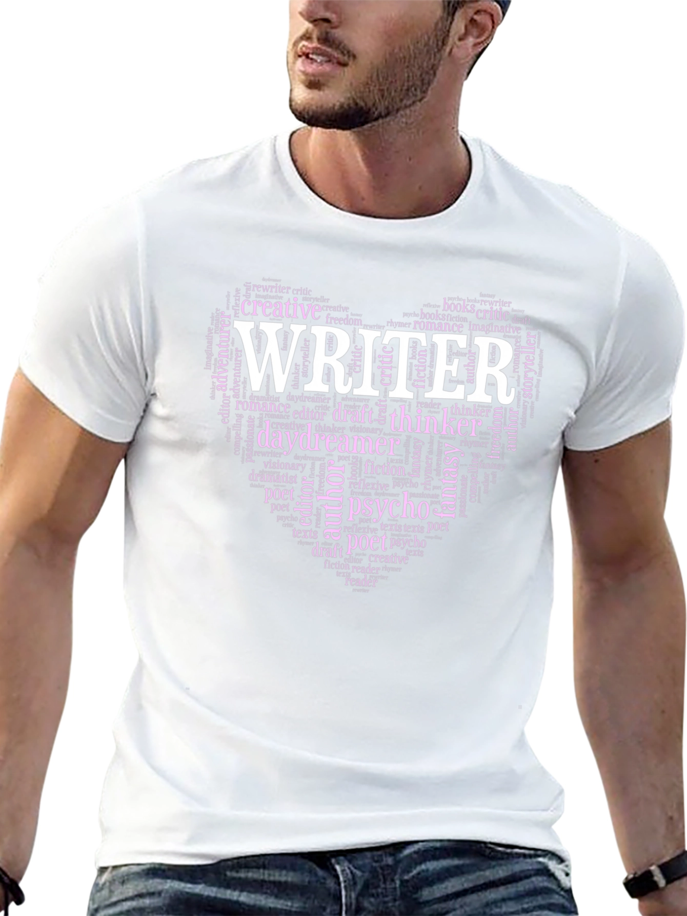 Writer Word Cloud Heart T-Shirt