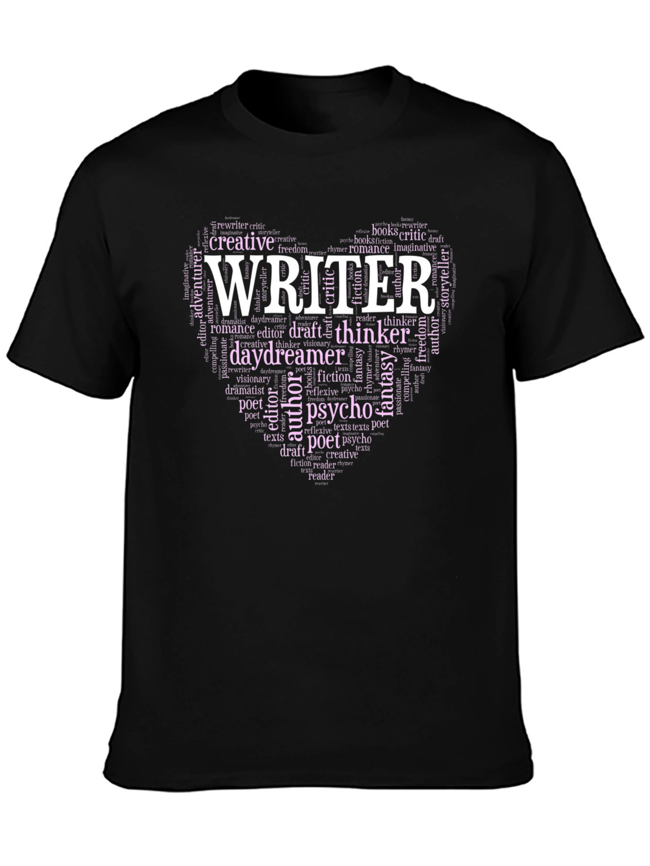 Writer Word Cloud Heart T-Shirt