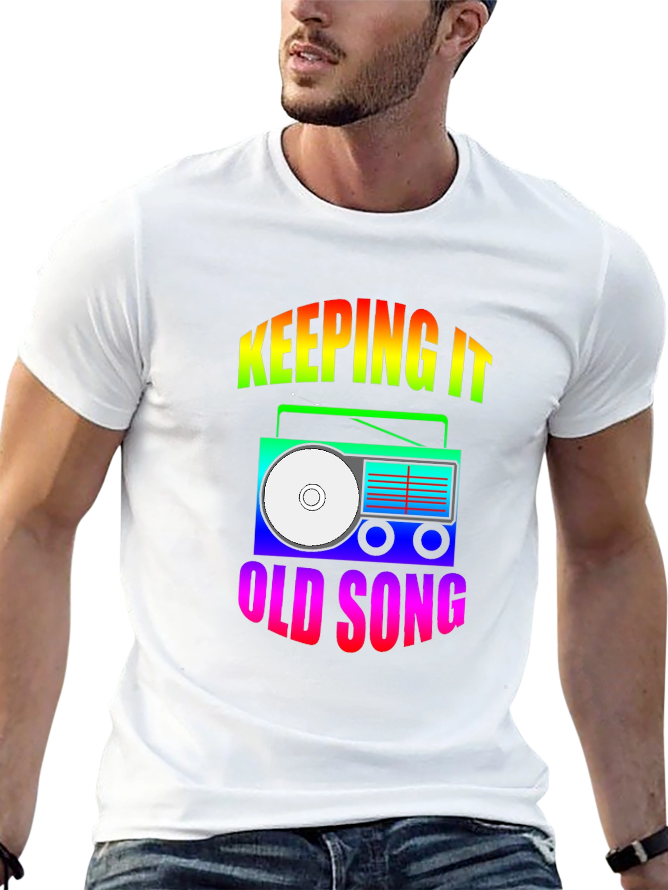 Keeping It Old Song Retro Boombox Graphic T-Shirt
