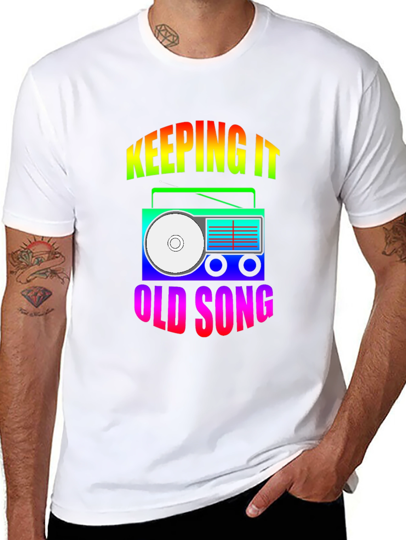 Keeping It Old Song Retro Boombox Graphic T-Shirt