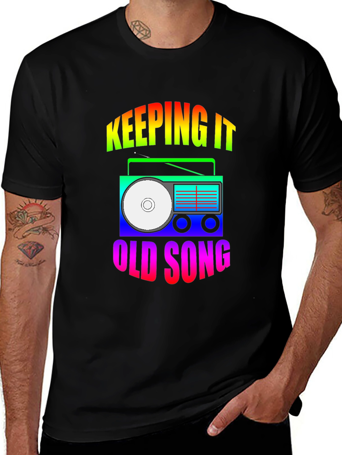 Keeping It Old Song Retro Boombox Graphic T-Shirt