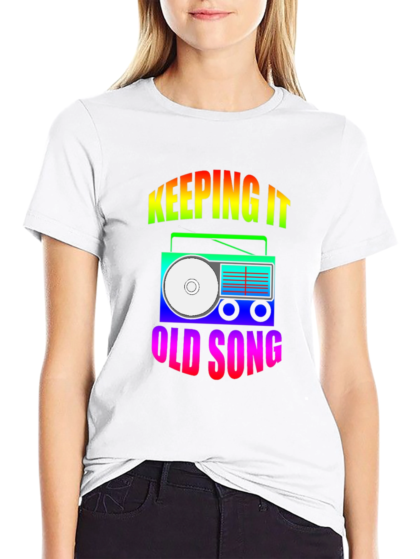 Keeping It Old Song Retro Boombox Graphic T-Shirt