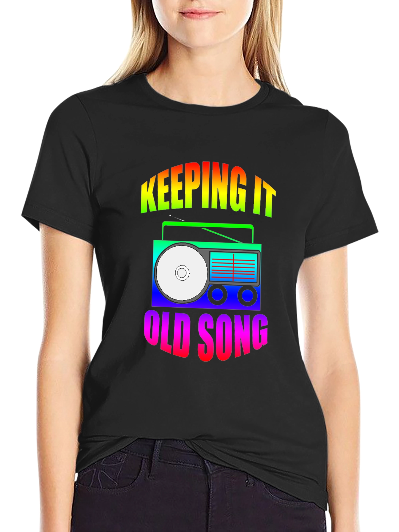Keeping It Old Song Retro Boombox Graphic T-Shirt