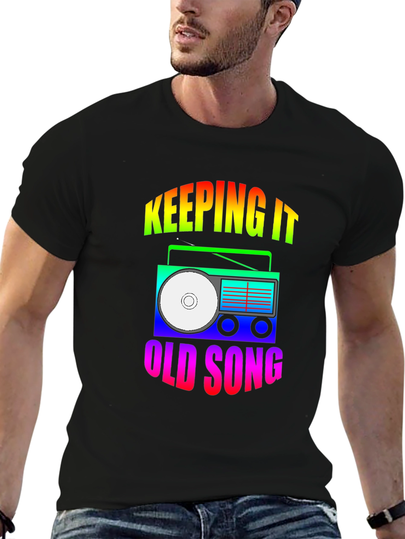 Keeping It Old Song Retro Boombox Graphic T-Shirt