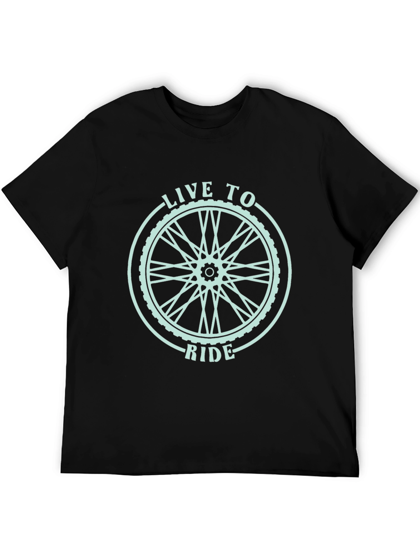 Live to Ride Bicycle Wheel Graphic T-Shirt