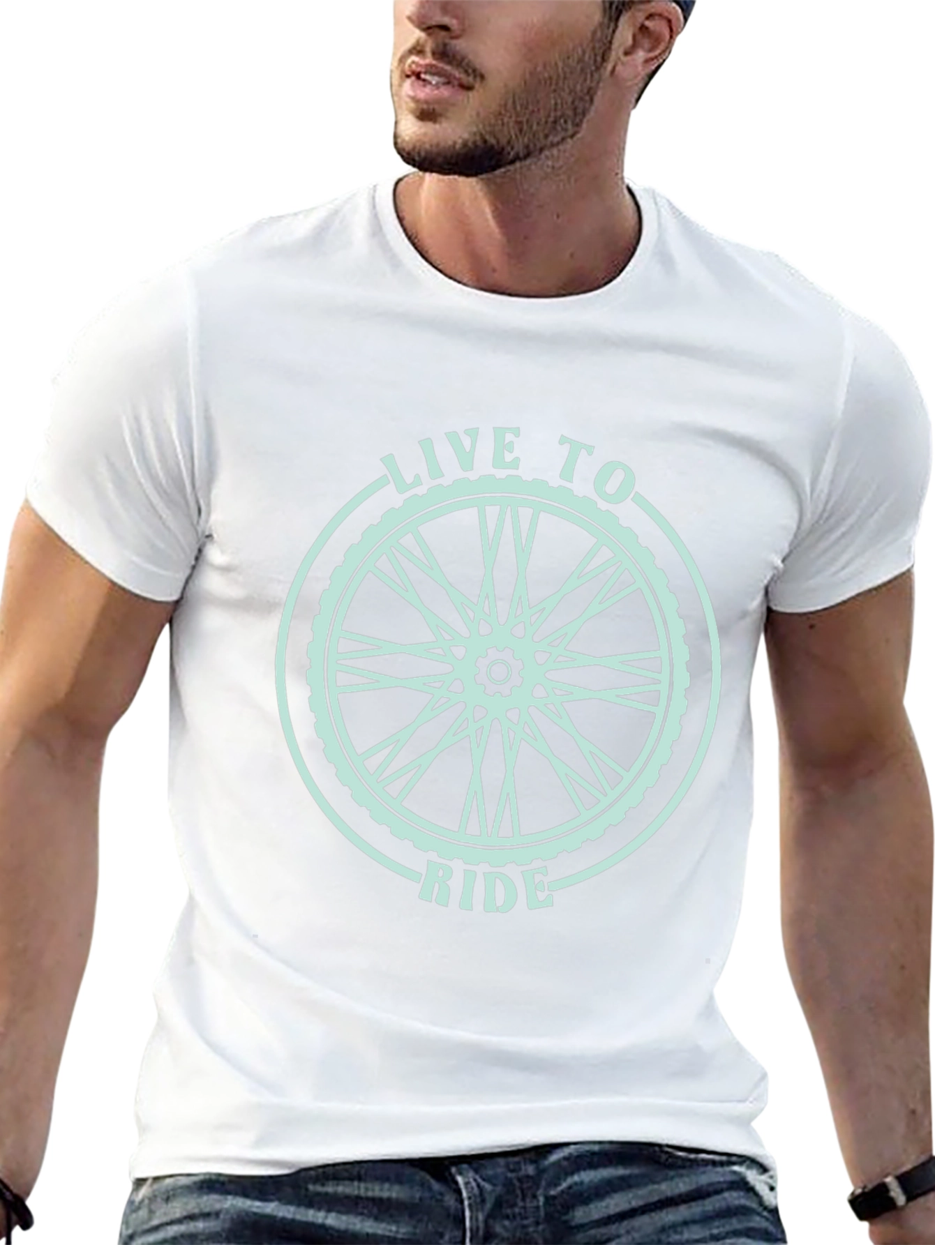 Live to Ride Bicycle Wheel Graphic T-Shirt