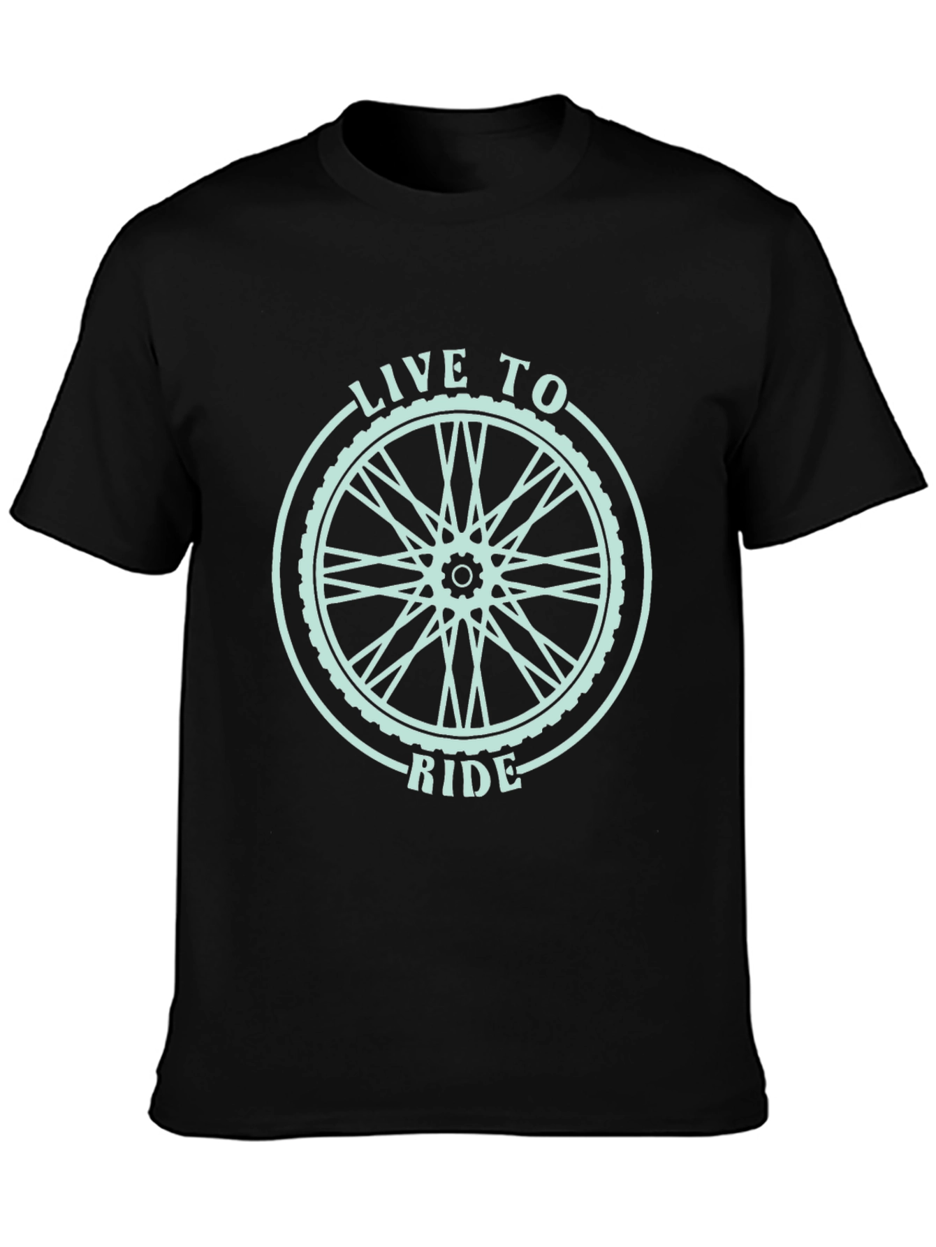 Live to Ride Bicycle Wheel Graphic T-Shirt
