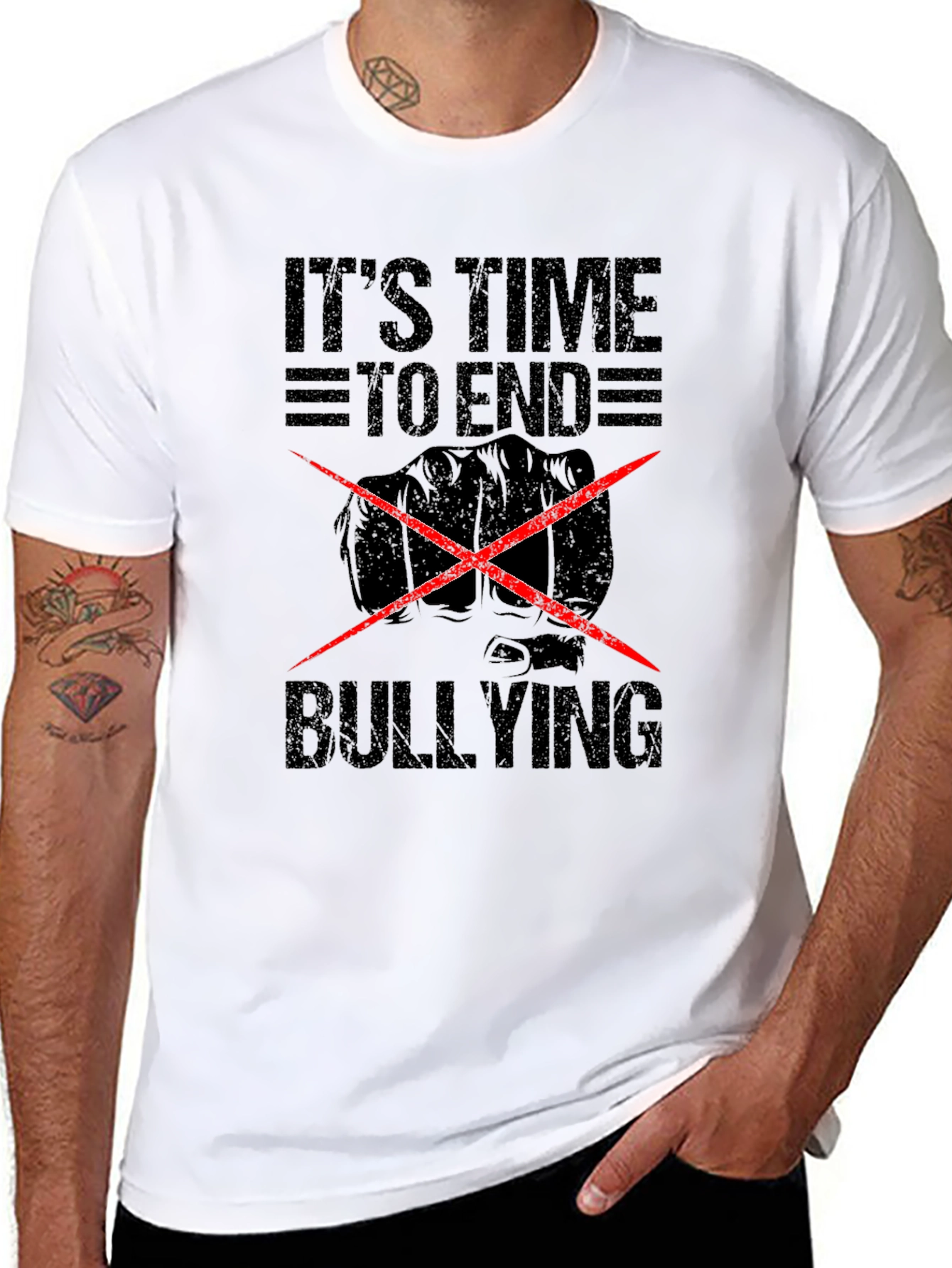 End Bullying T-Shirt - Black Graphic Tee