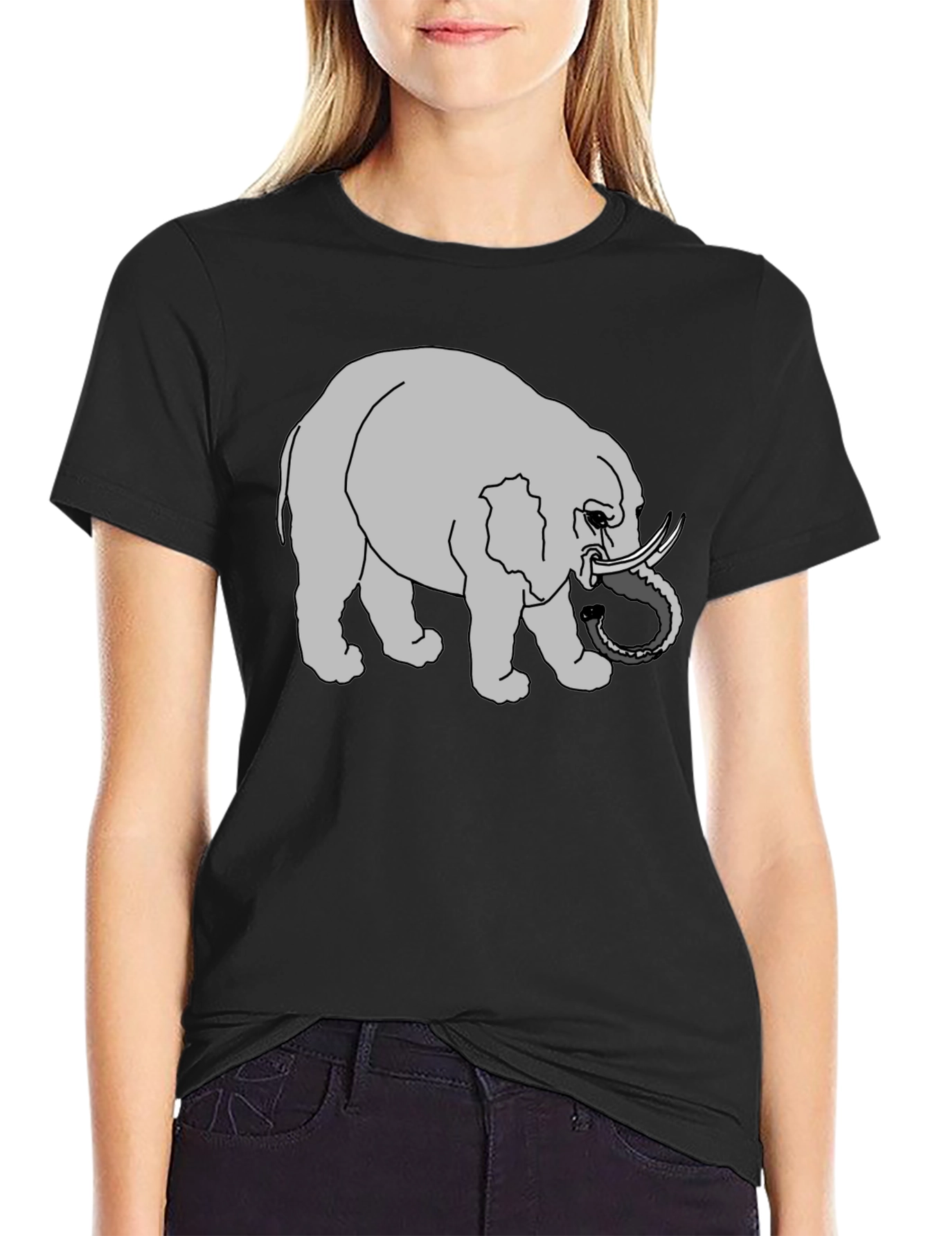 Elephant Graphic Tee - Black Casual Shirt