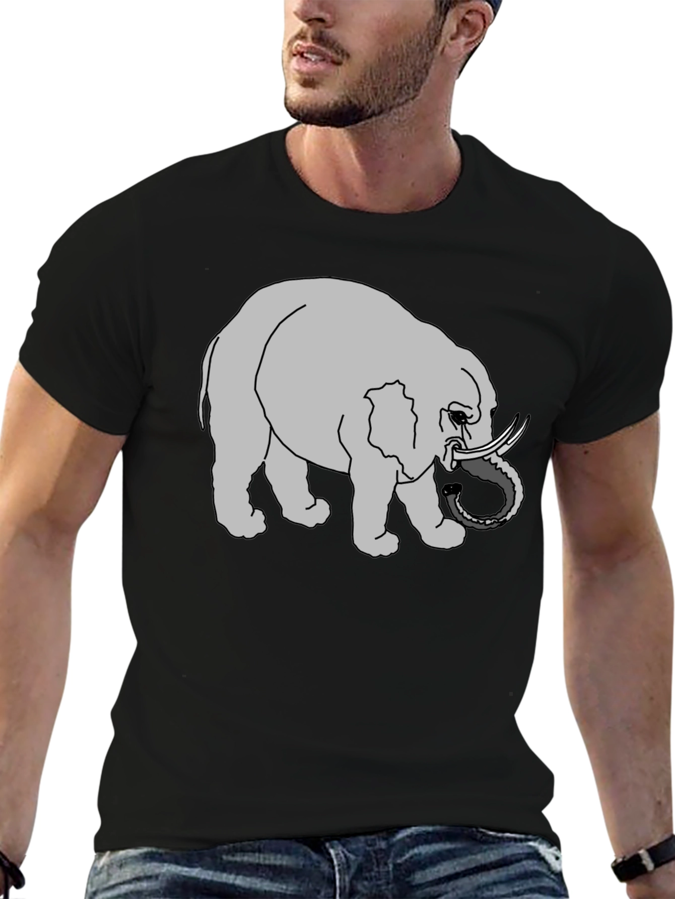 Elephant Graphic Tee - Black Casual Shirt