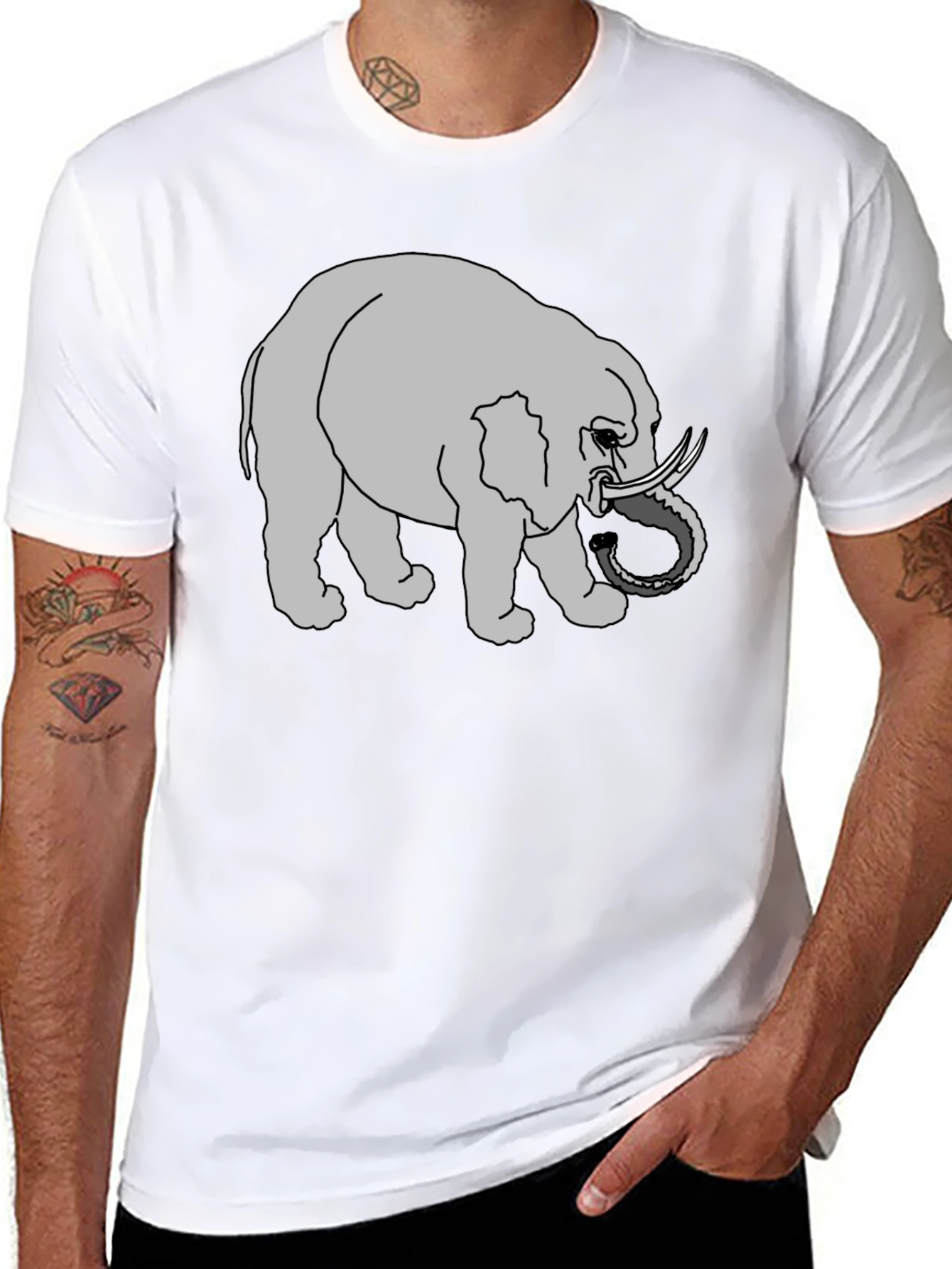 Elephant Graphic Tee - Black Casual Shirt