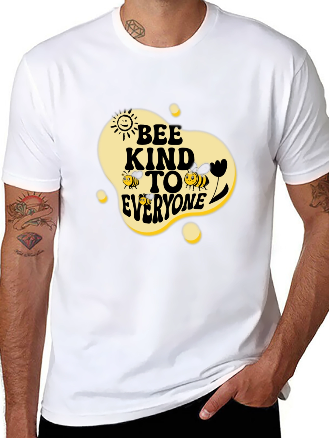 Bee Kind To Everyone Black Graphic Tee