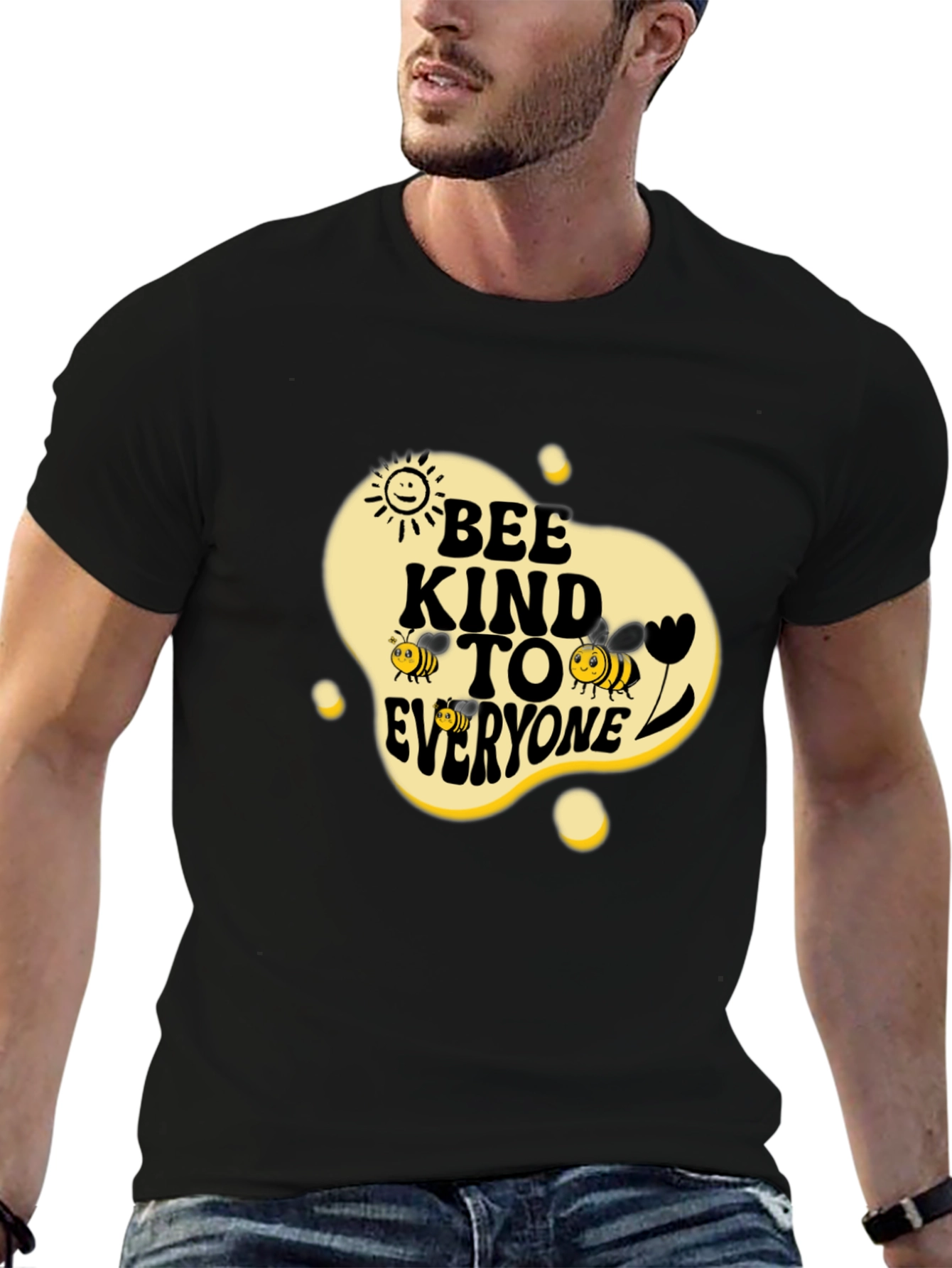 Bee Kind To Everyone Black Graphic Tee