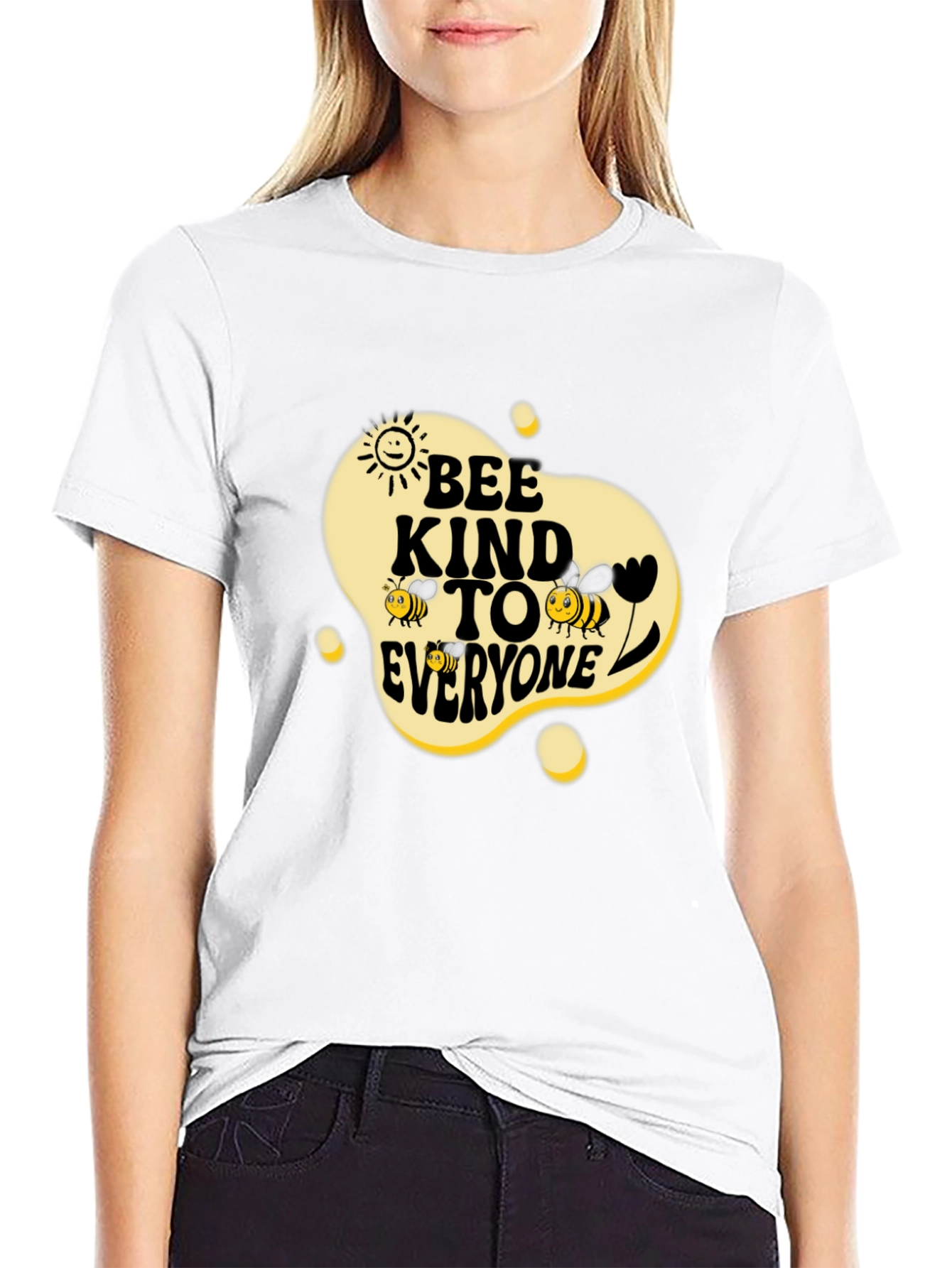 Bee Kind To Everyone Black Graphic Tee
