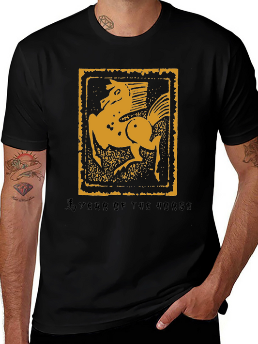 Year of the Horse Graphic Tee - Unisex Black T-Shirt