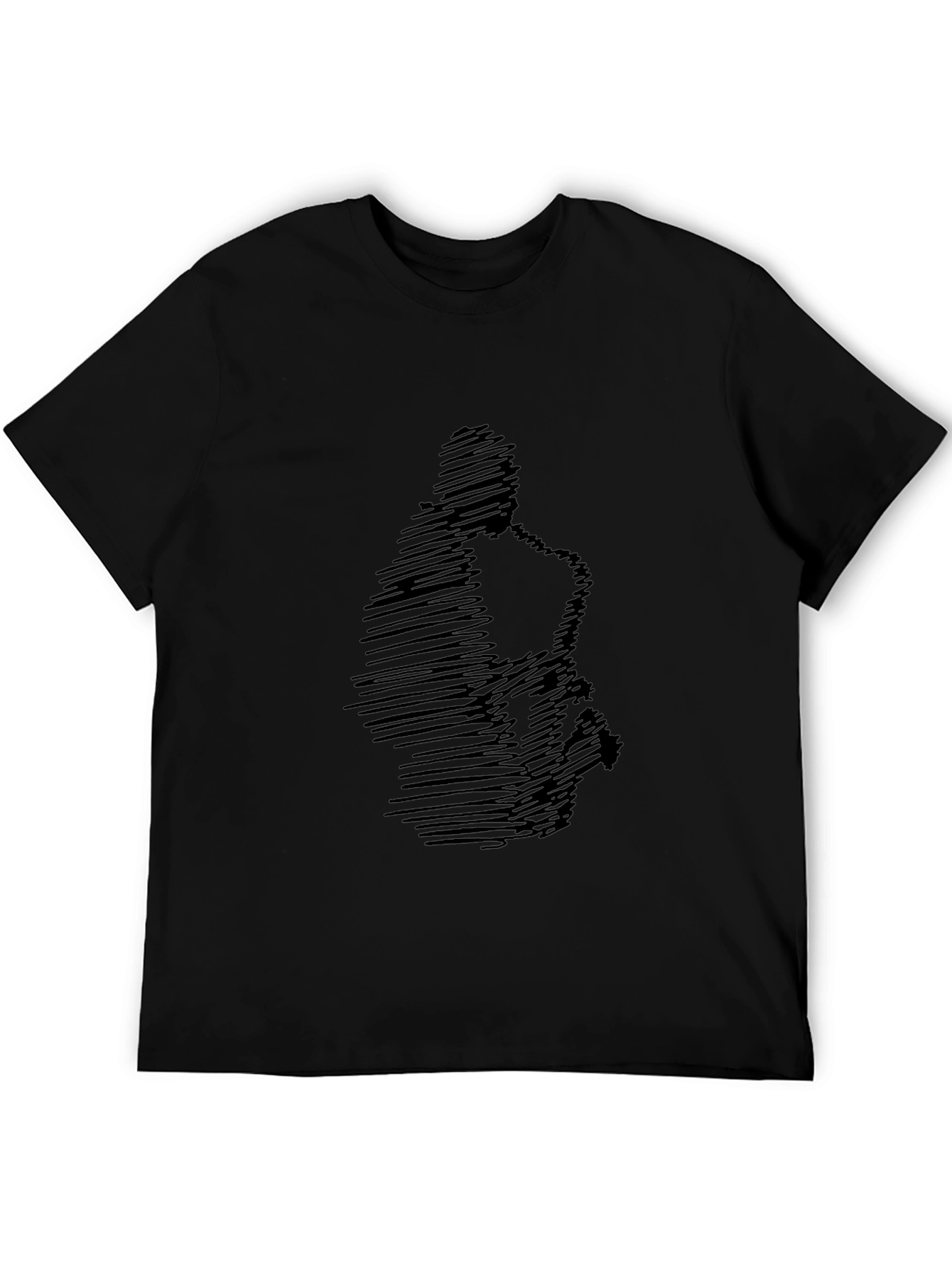 Saxophone Scribble Graphic Black T-Shirt