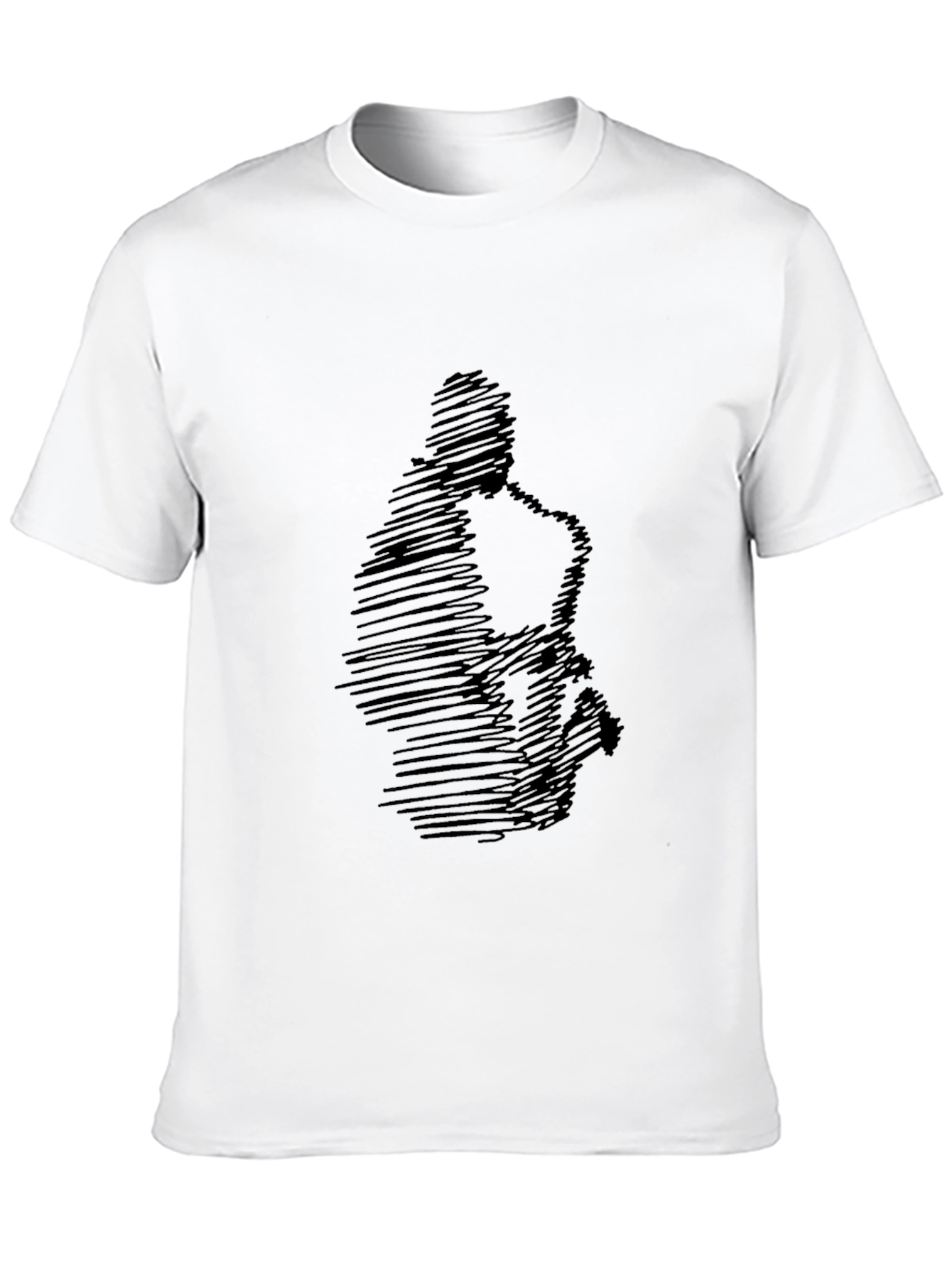 Saxophone Scribble Graphic Black T-Shirt